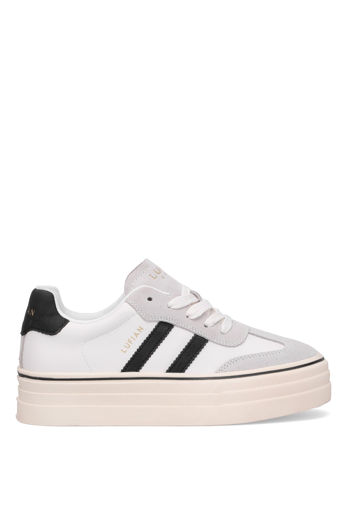 121230025N Angela Kadın Hakiki Deri Klasik Sneaker Beyaz - Görsel 2