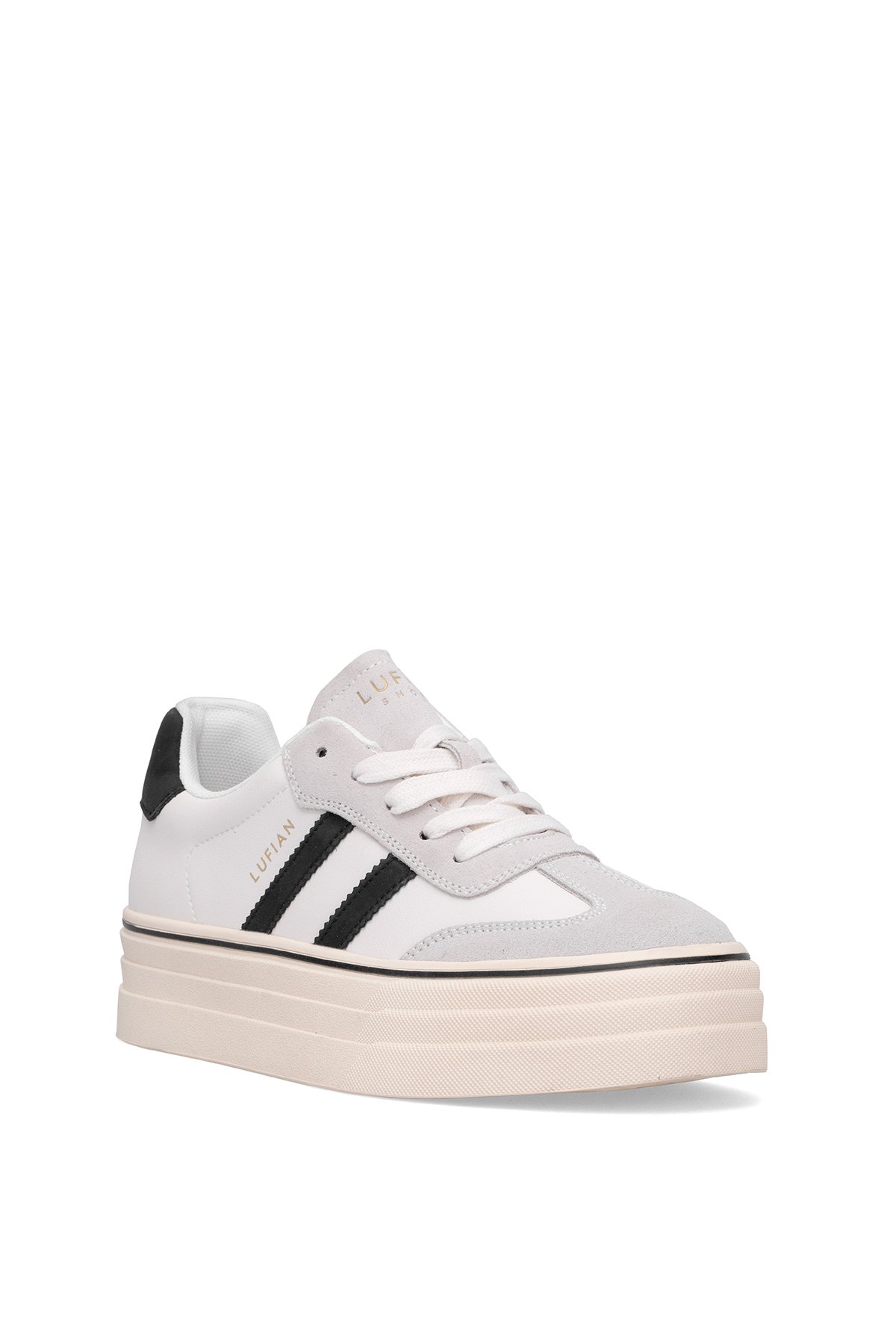 121230025N Angela Kadın Hakiki Deri Klasik Sneaker Beyaz - Görsel 3