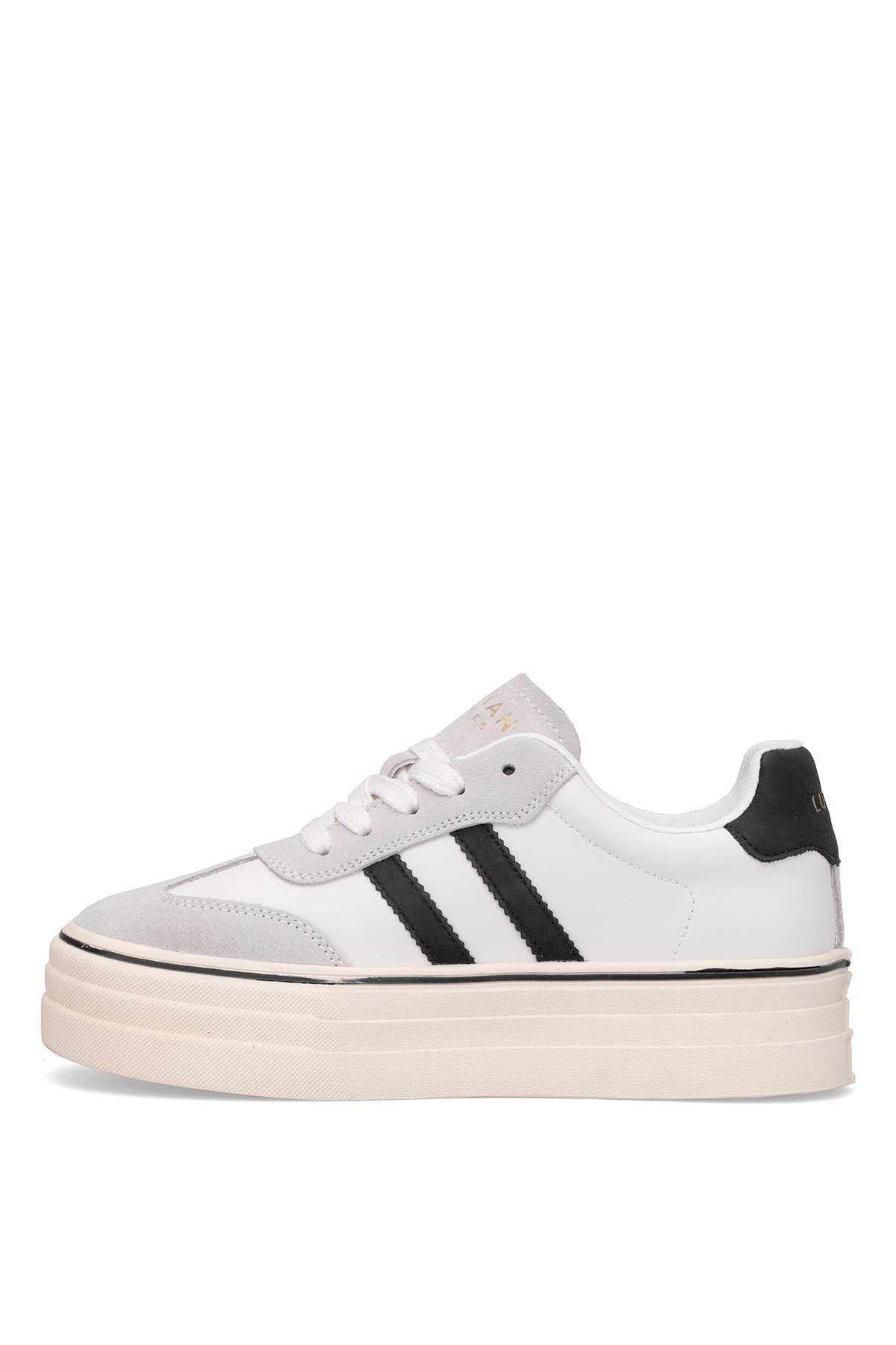 121230025N Angela Kadın Hakiki Deri Klasik Sneaker Beyaz - Görsel 4