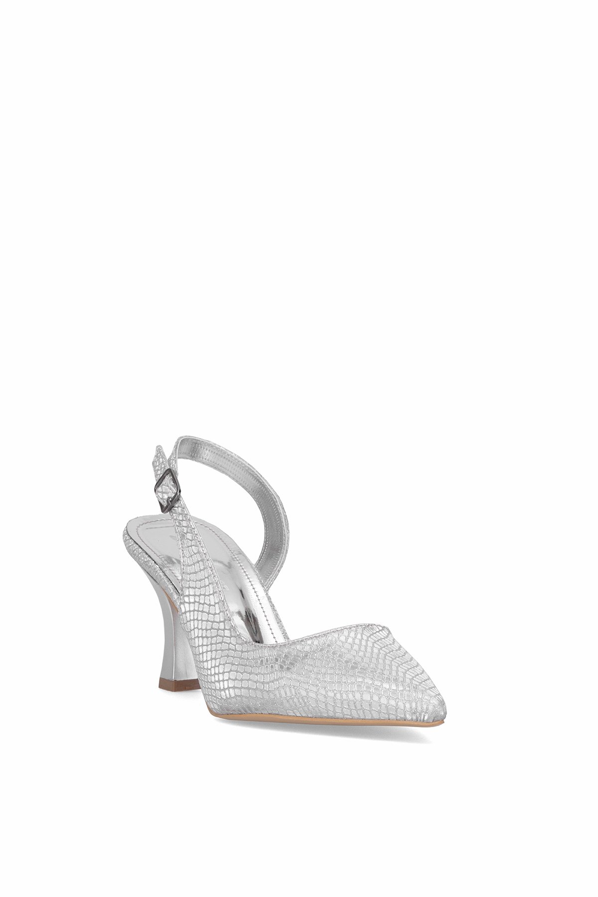 Elit MST1180Y Kadın Klasik Topuklu ayakkabı Gümüş - Görsel 3