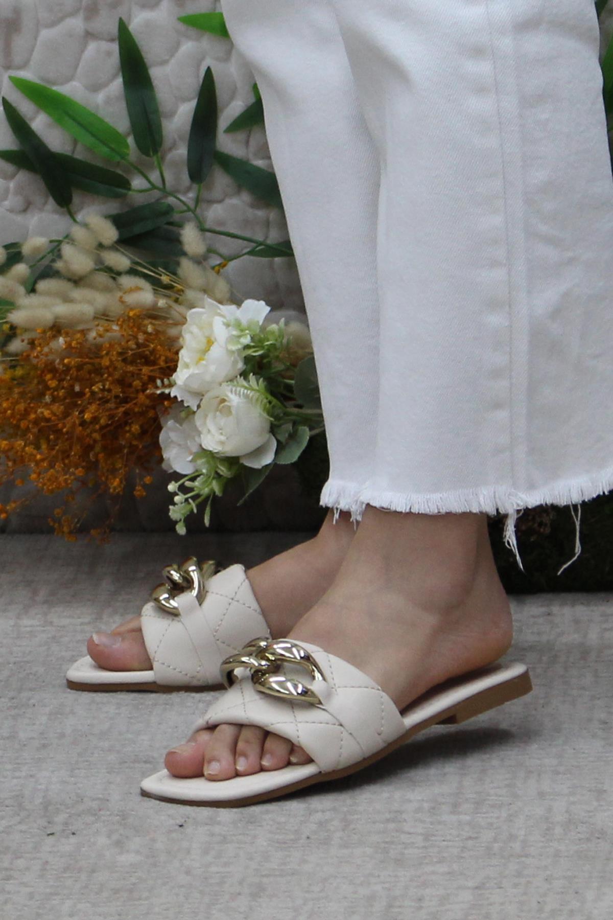 3569 Zarif Şık Günlük Terlik Ev Terliği Kadın Terlik - Görsel 4