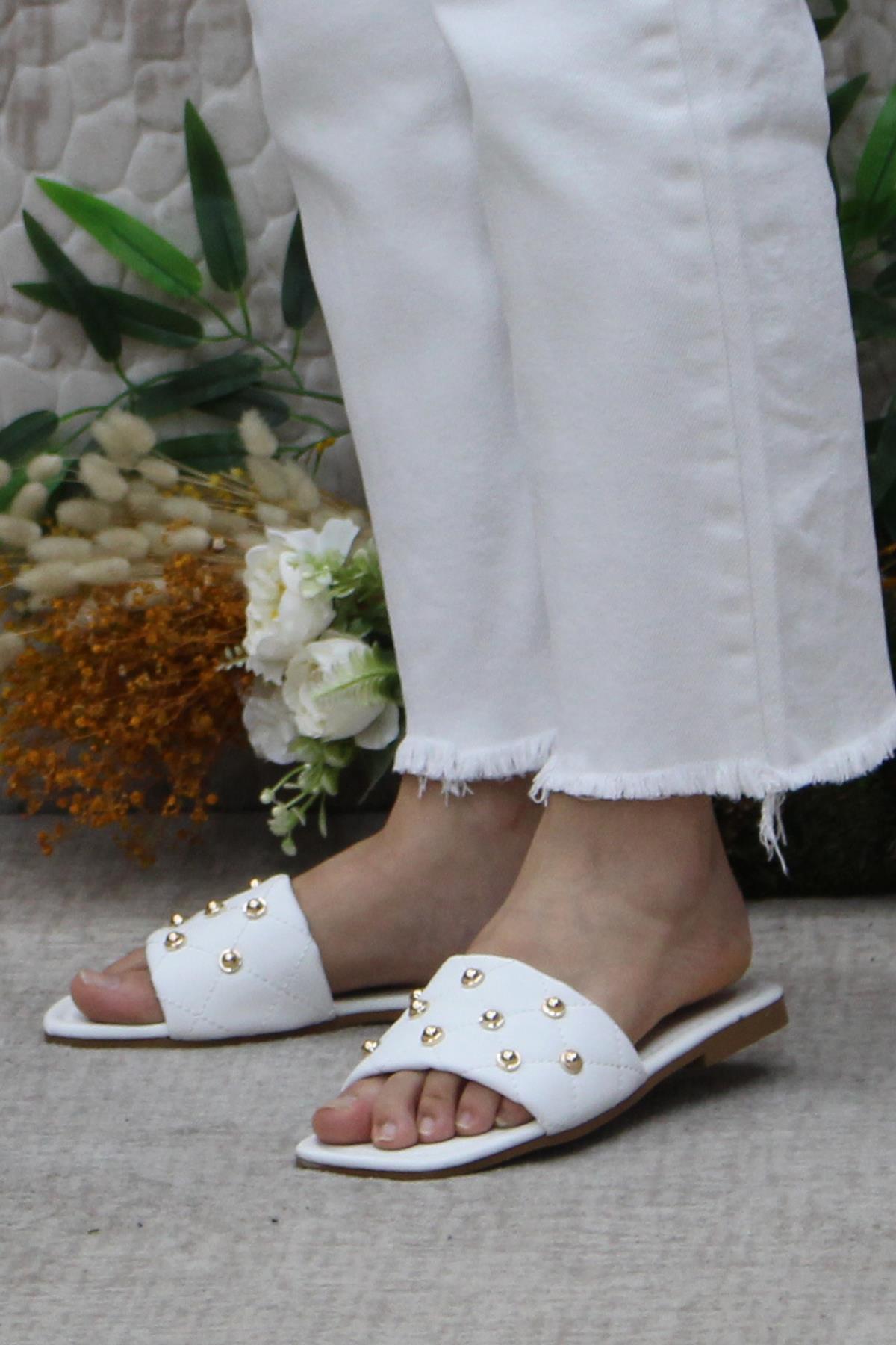 3568 Zarif Şık Günlük Terlik Ev Terliği Kadın Terlik - Görsel 4