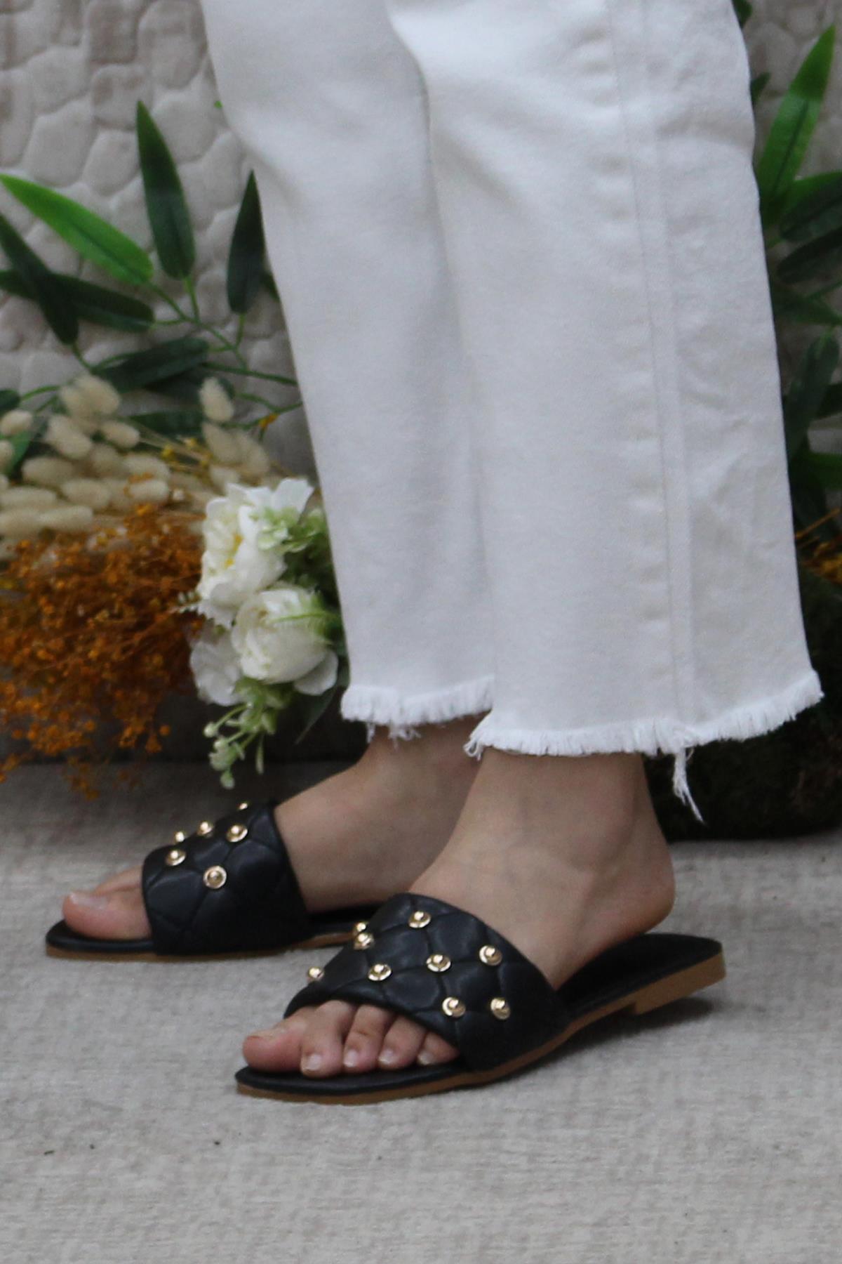 3568 Zarif Şık Günlük Terlik Ev Terliği Kadın Terlik - Görsel 4