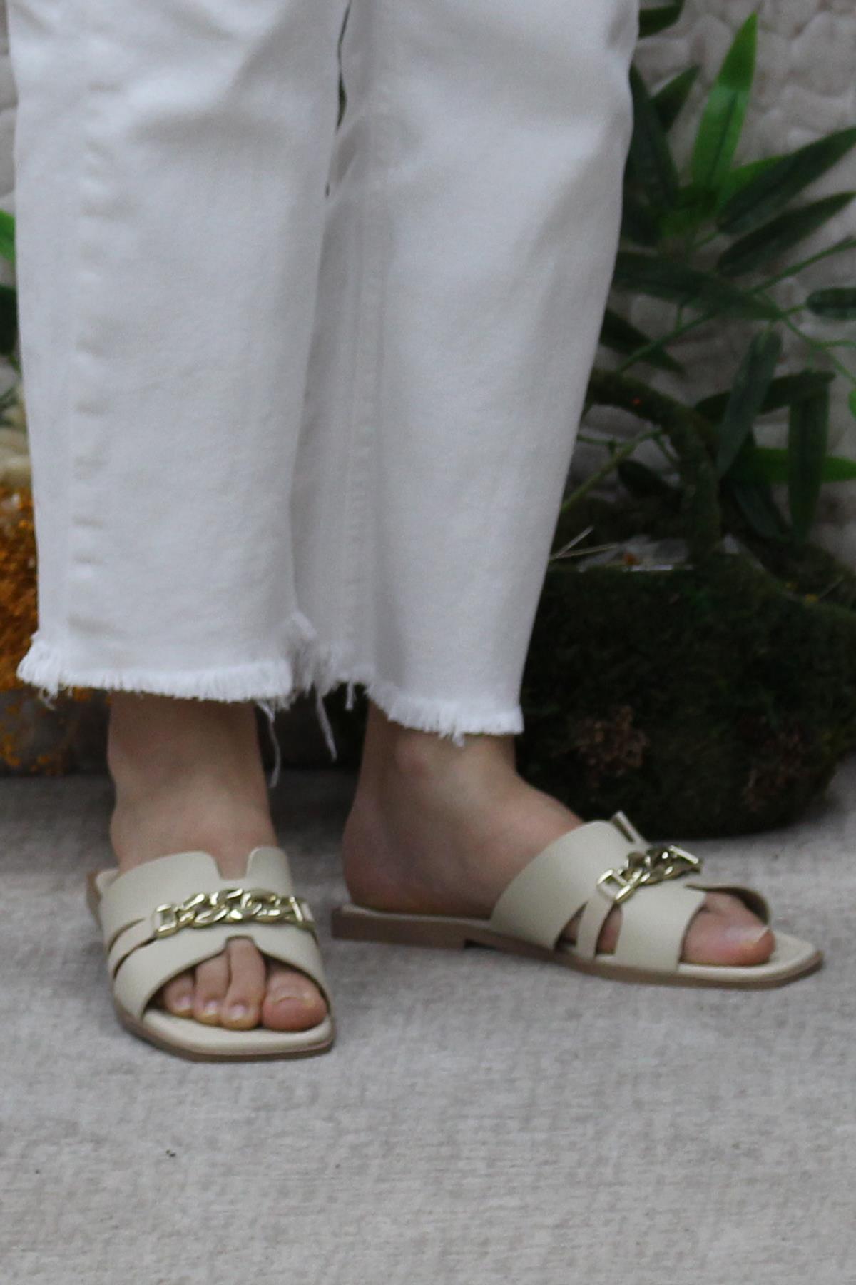 3565 Ten Zarif Şık Günlük Terlik Ev Terliği Kadın Terlik - Görsel 3