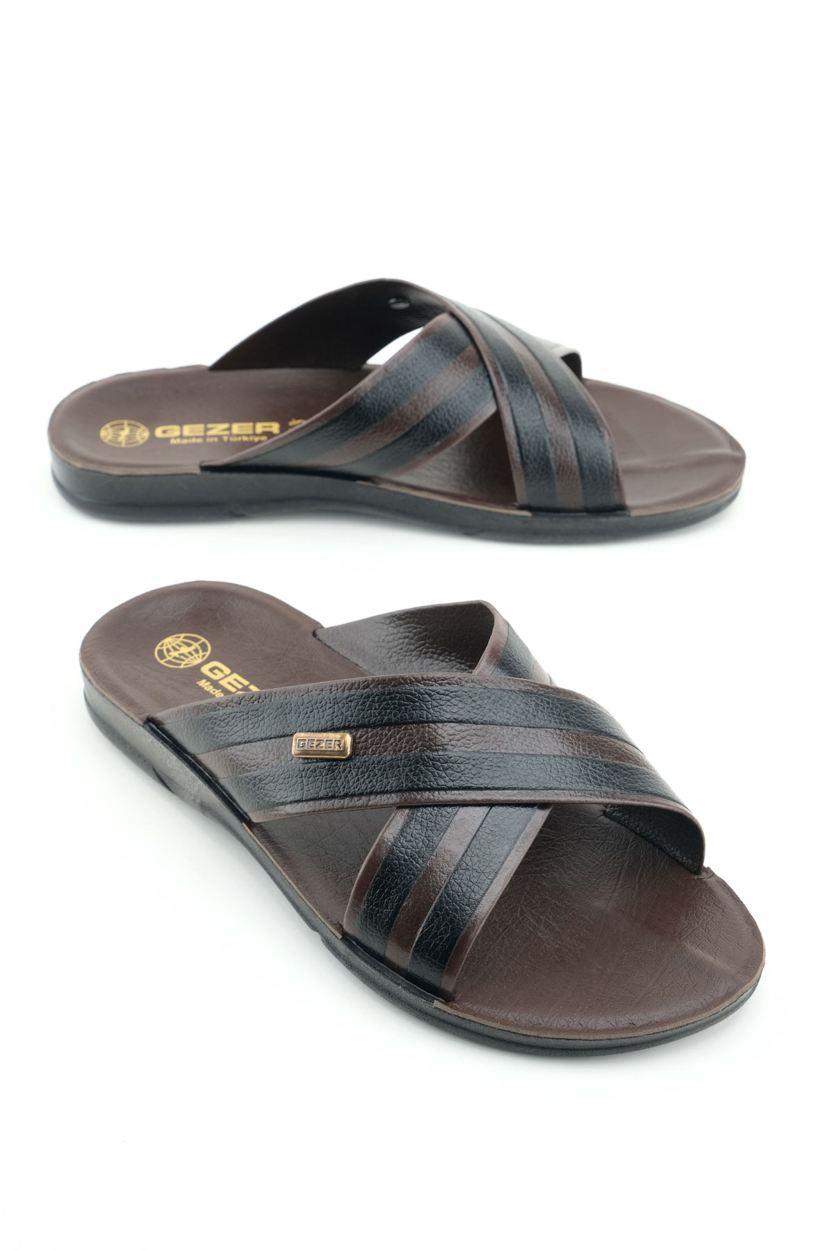 GEZERErkek Yazlık PU Taban Suni Deri Rahat Taban Ev Bahçe Günlük Terlik