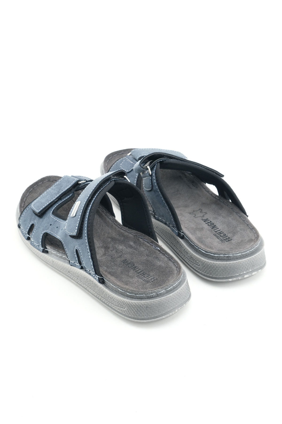 FEICHTINGEN Erkek Yazlık İç Taban Hakiki Deri Çift Cırtlı Ayarlanabilir Rahat Taban Günlük Terlik - Görsel 5