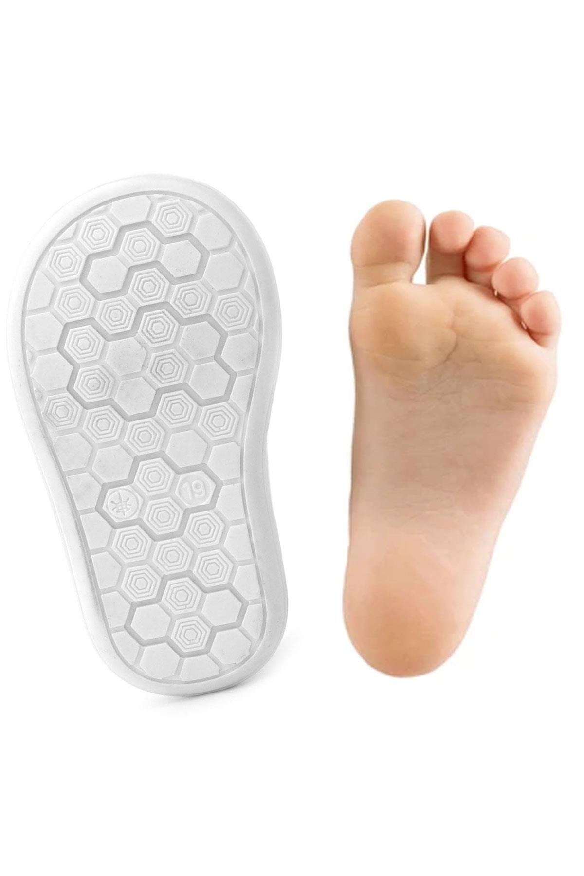 Shaun Hakiki Deri Beyaz Papatya Detaylı Cırtlı Anatomik Bebek Sandalet - Görsel 8