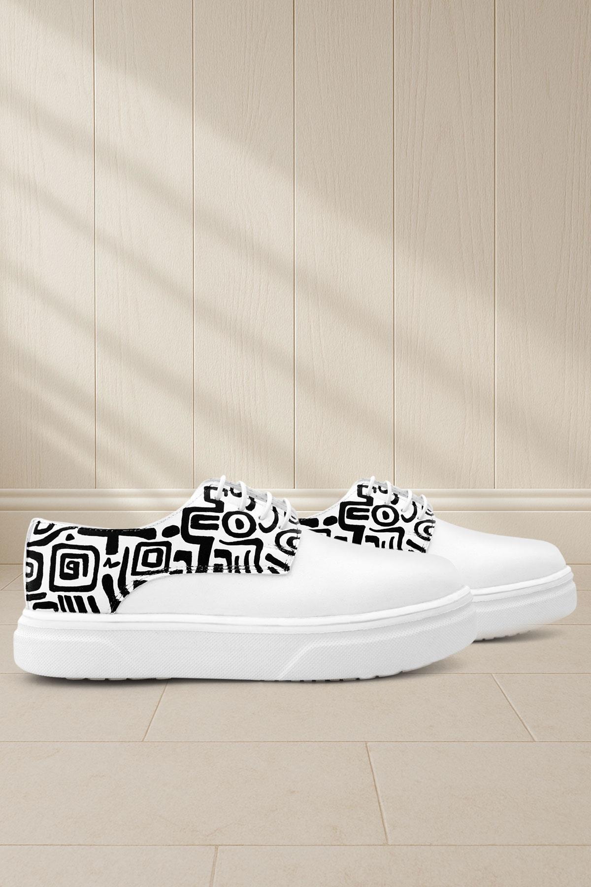 Tbons Özel Tasarım Derby Beyaz Cilt Çocuk Klasik Ayakkabı - Görsel 2