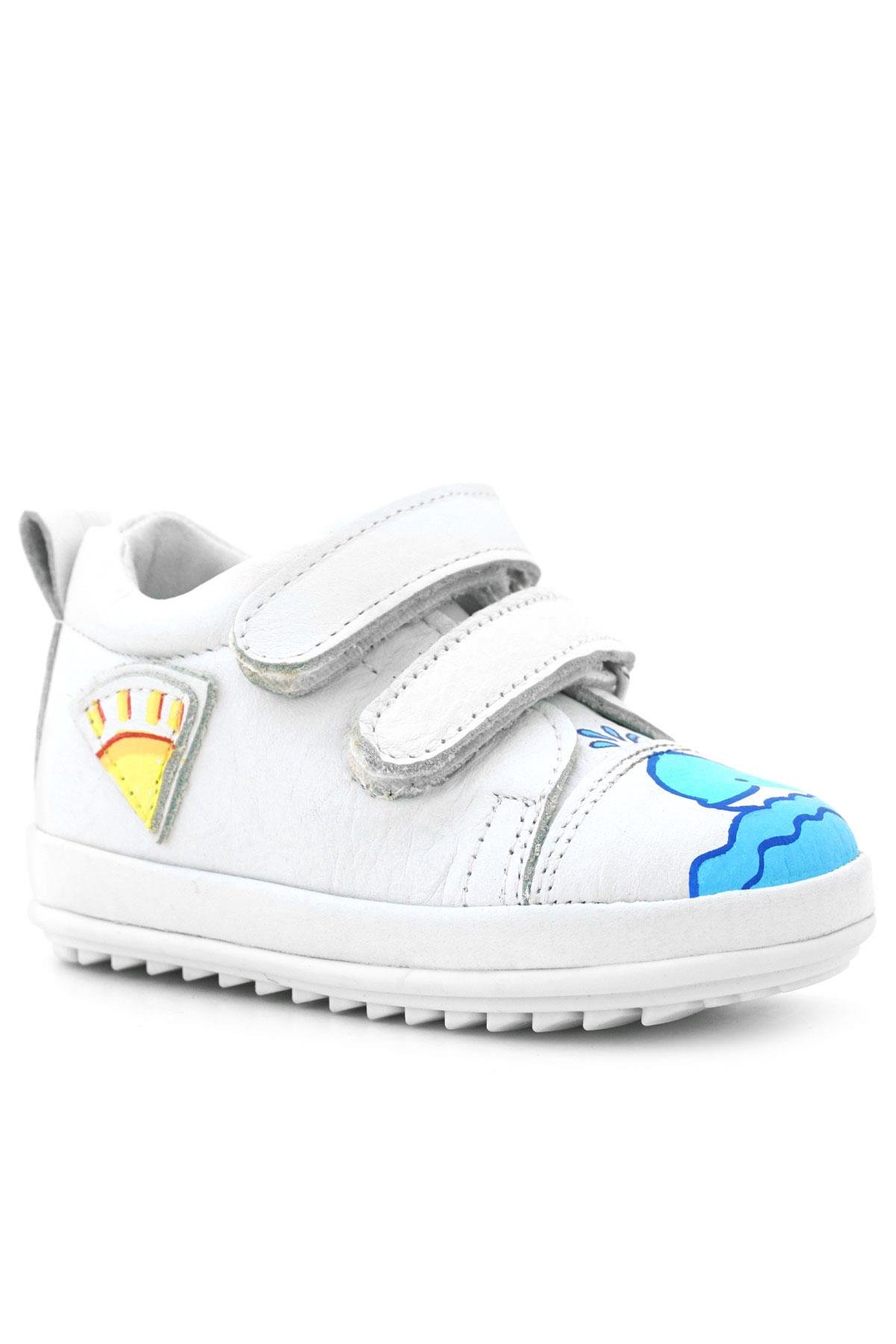 Tbons Özel Tasarım Scrat Hakiki Deri Beyaz İlk Adım Ayakkabısı - Görsel 2