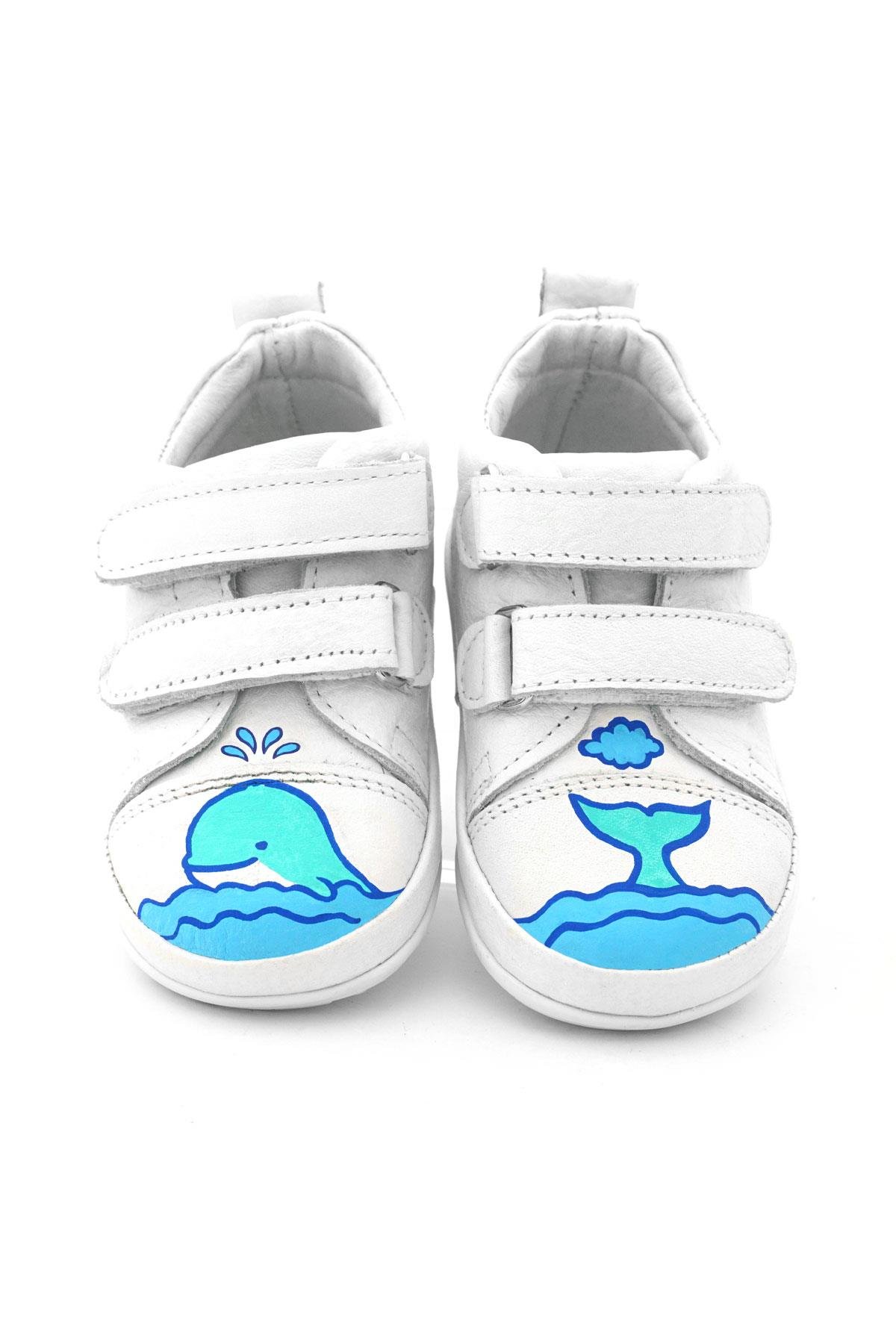 Tbons Özel Tasarım Scrat Hakiki Deri Beyaz İlk Adım Ayakkabısı - Görsel 10