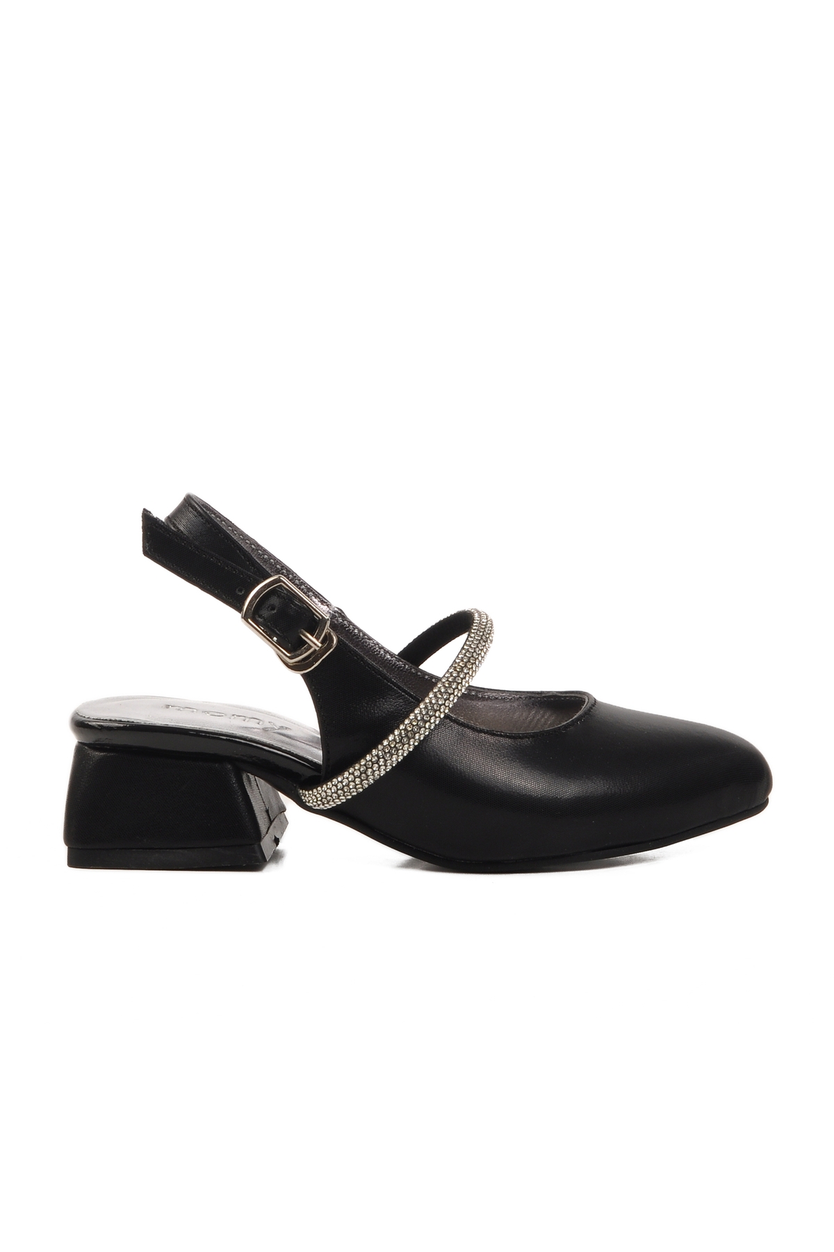 Aspor Siyah Taş İşlemeli Kız Çocuk Sandalet - Görsel 2