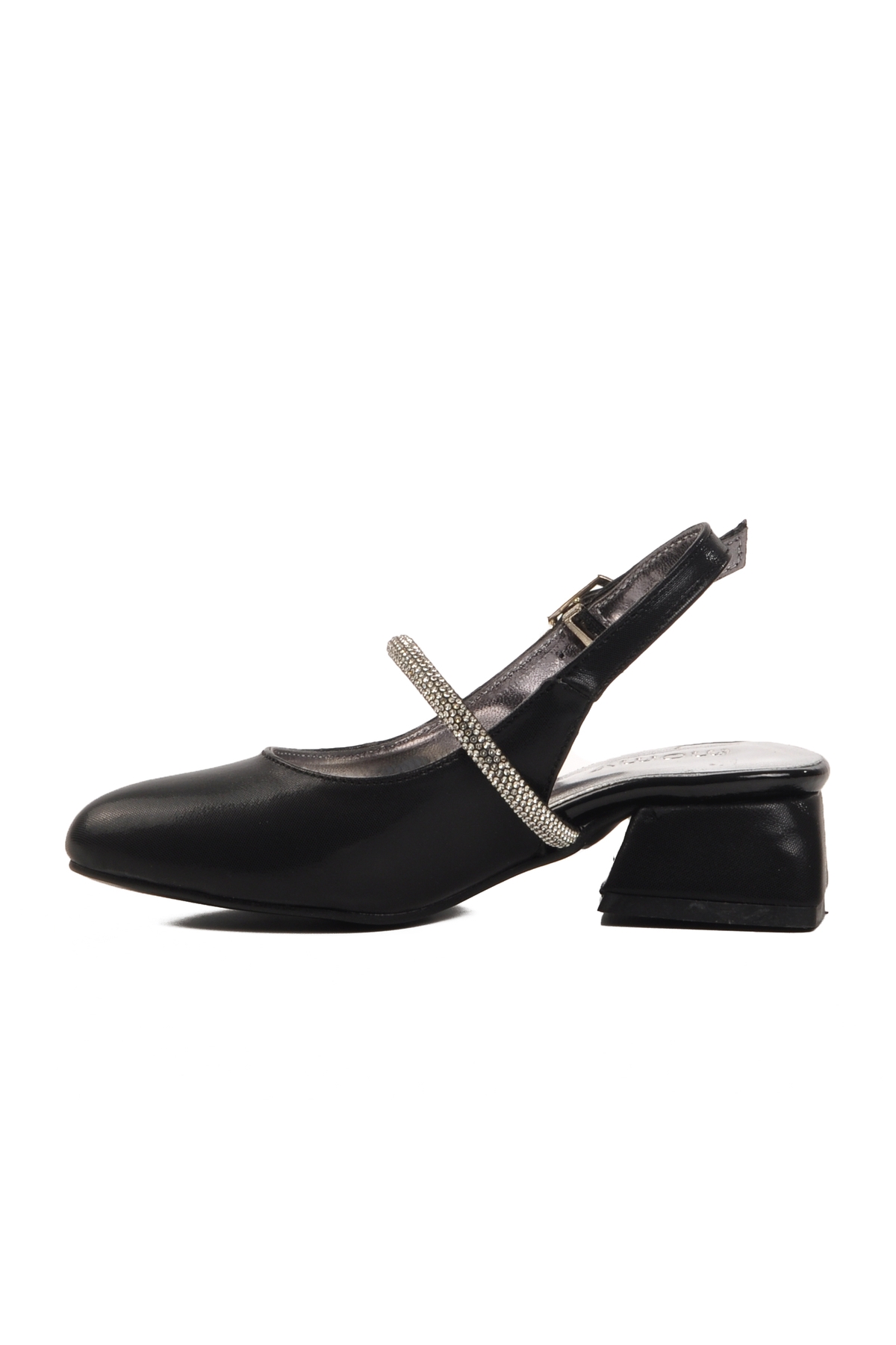 Aspor Siyah Taş İşlemeli Kız Çocuk Sandalet - Görsel 3