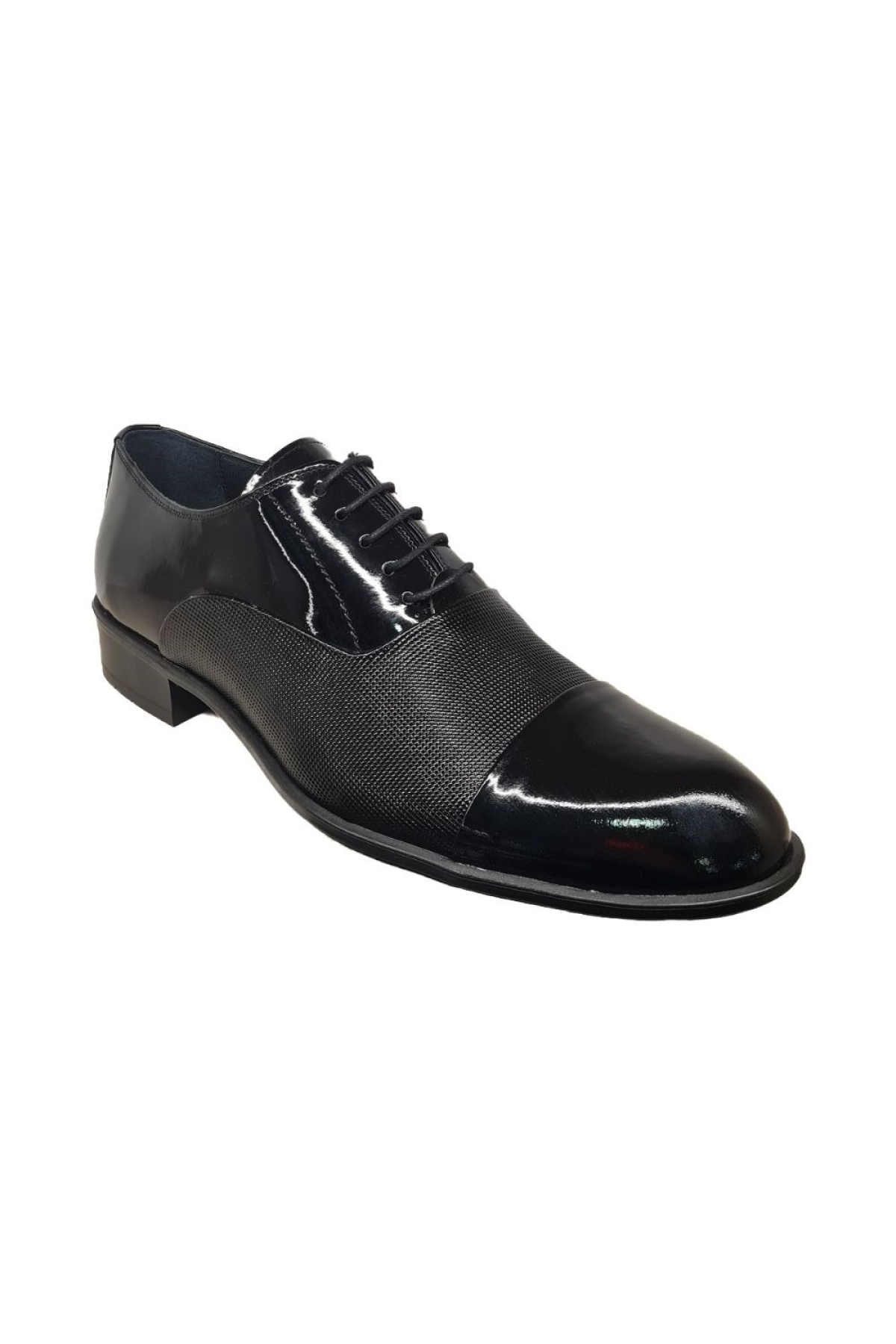 Bağcıklı Erkek Hakiki Deri Orta Kısım Lazer Baskılı Model Neolit Taban Kundura BC-388-NEOLIT - Görsel 3