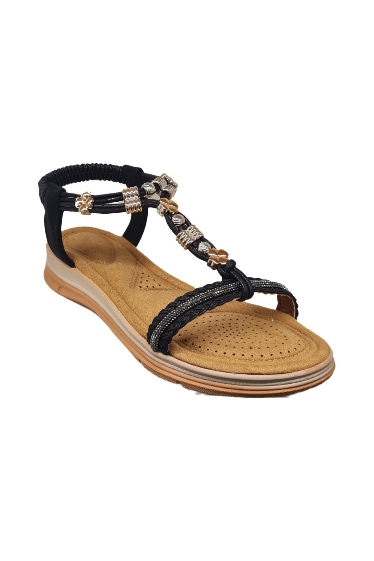 Kadın Taşlı Rahat Günlük Sandalet 815260-Z - Görsel 3