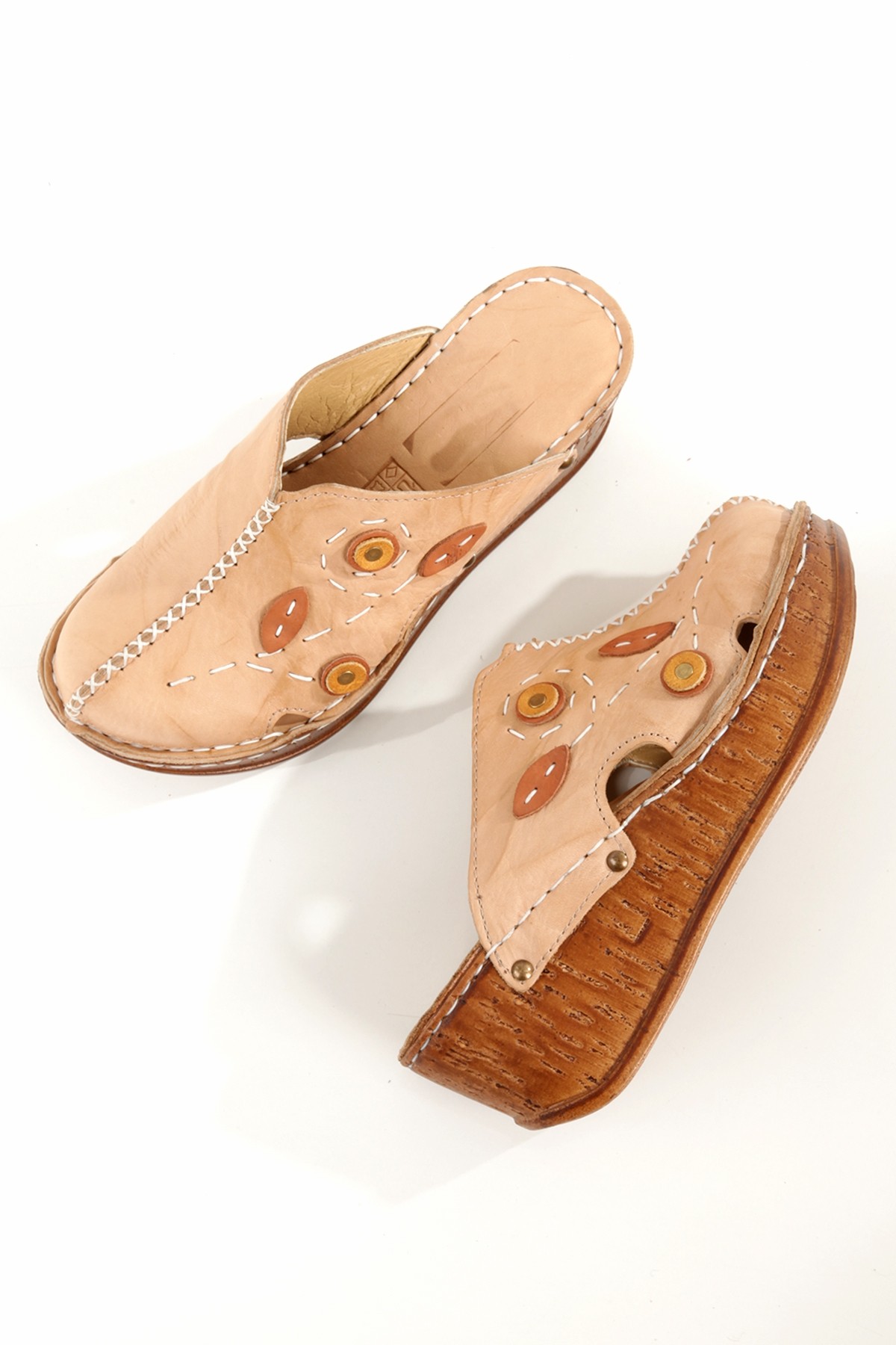 Toney Ten Rengi Önü Kapalı Hakiki Deri Dolgu Topuklu Önü Kapalı Terlik - Görsel 3