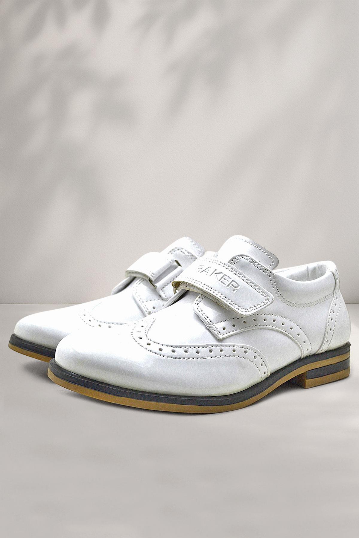 Beyaz Rugan Cırtlı Klasik Erkek Çocuk Ayakkabı - Görsel 3