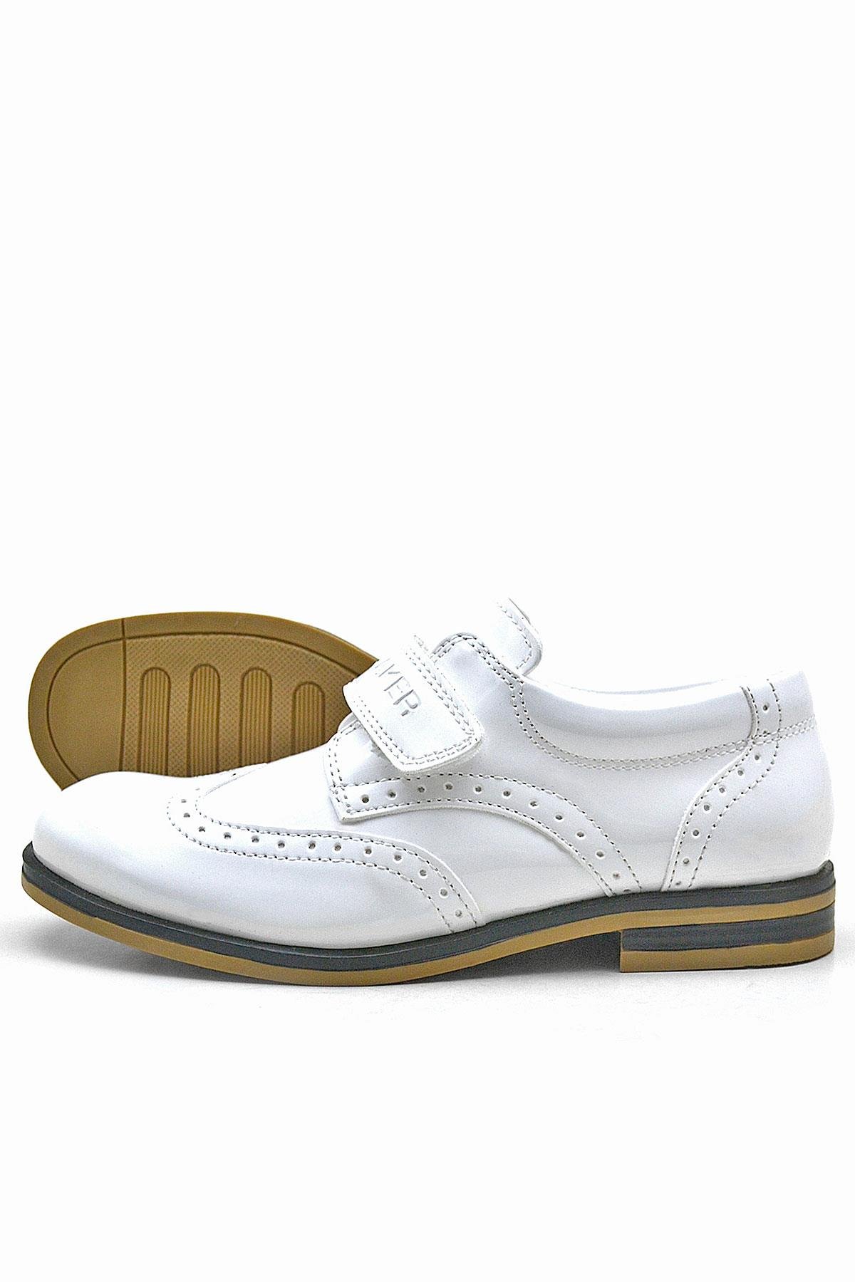 Beyaz Rugan Cırtlı Klasik Erkek Çocuk Ayakkabı - Görsel 6