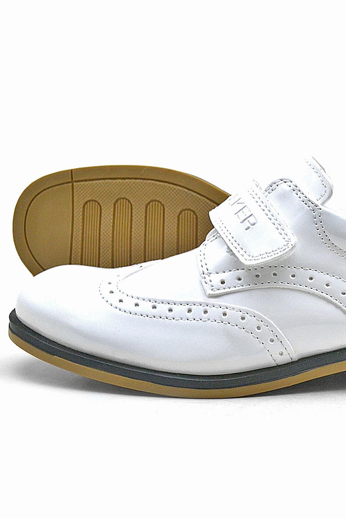 Beyaz Rugan Cırtlı Klasik Erkek Çocuk Ayakkabı - Görsel 7