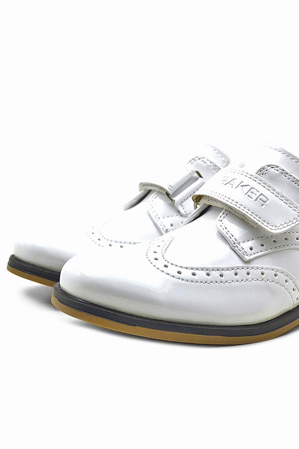 Beyaz Rugan Cırtlı Klasik Erkek Çocuk Ayakkabı - Görsel 8