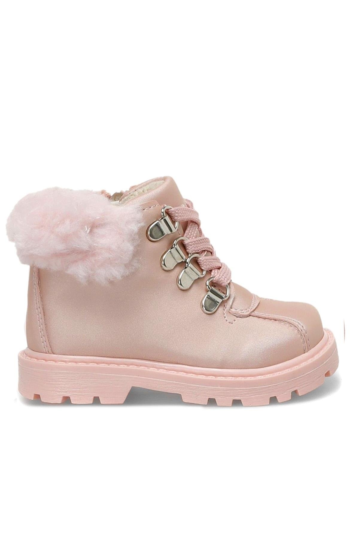 Pudra Pembe Fermuarlı Kız Bebek Bot Ayakkabı - Görsel 3