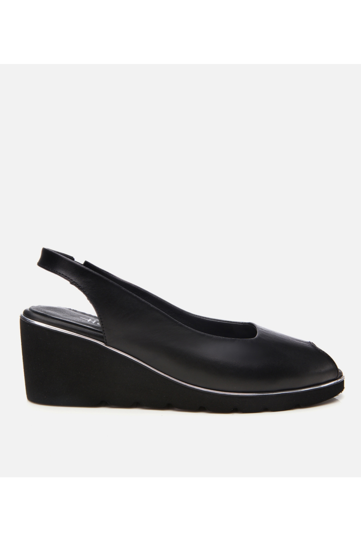 Hotiç Siyah Hotiç Hotiç Deri Kadın Tokalı Dolgu Topuklu Sandalet