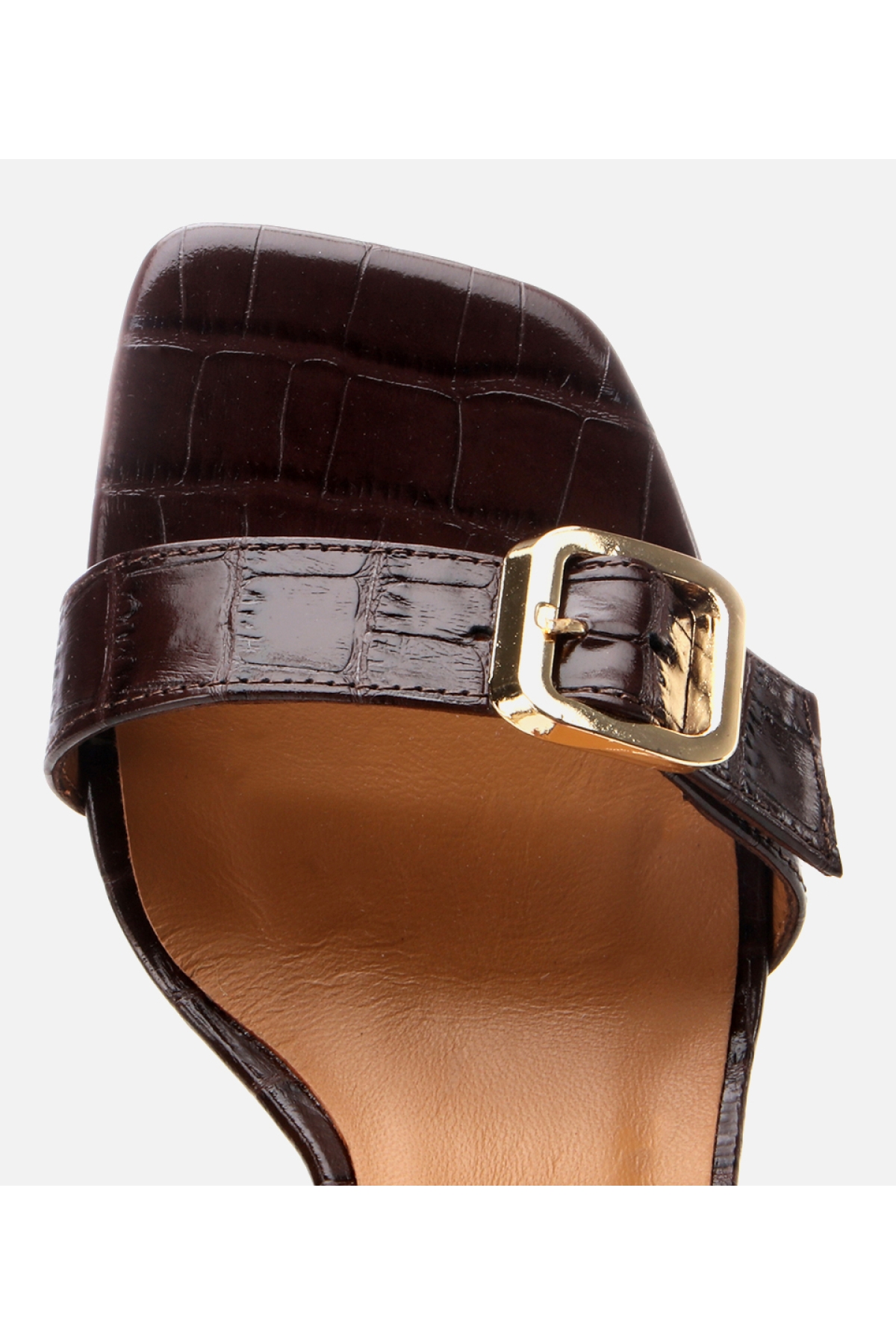 Hotiç Kahverengi Hotiç Hotiç Deri Kadın Kemerli Topuklu Sandalet