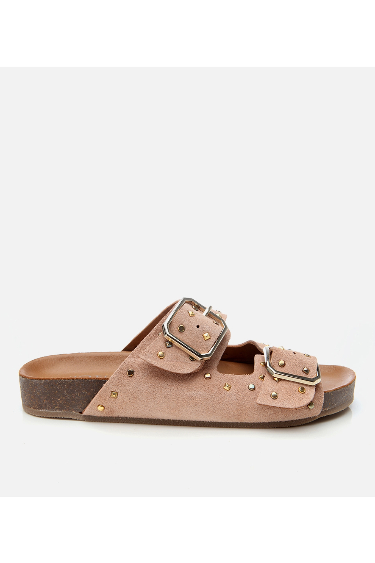 Hotiç Pembe Hotiç Hotiç Süet Kadın Deri Taşlı Terlik