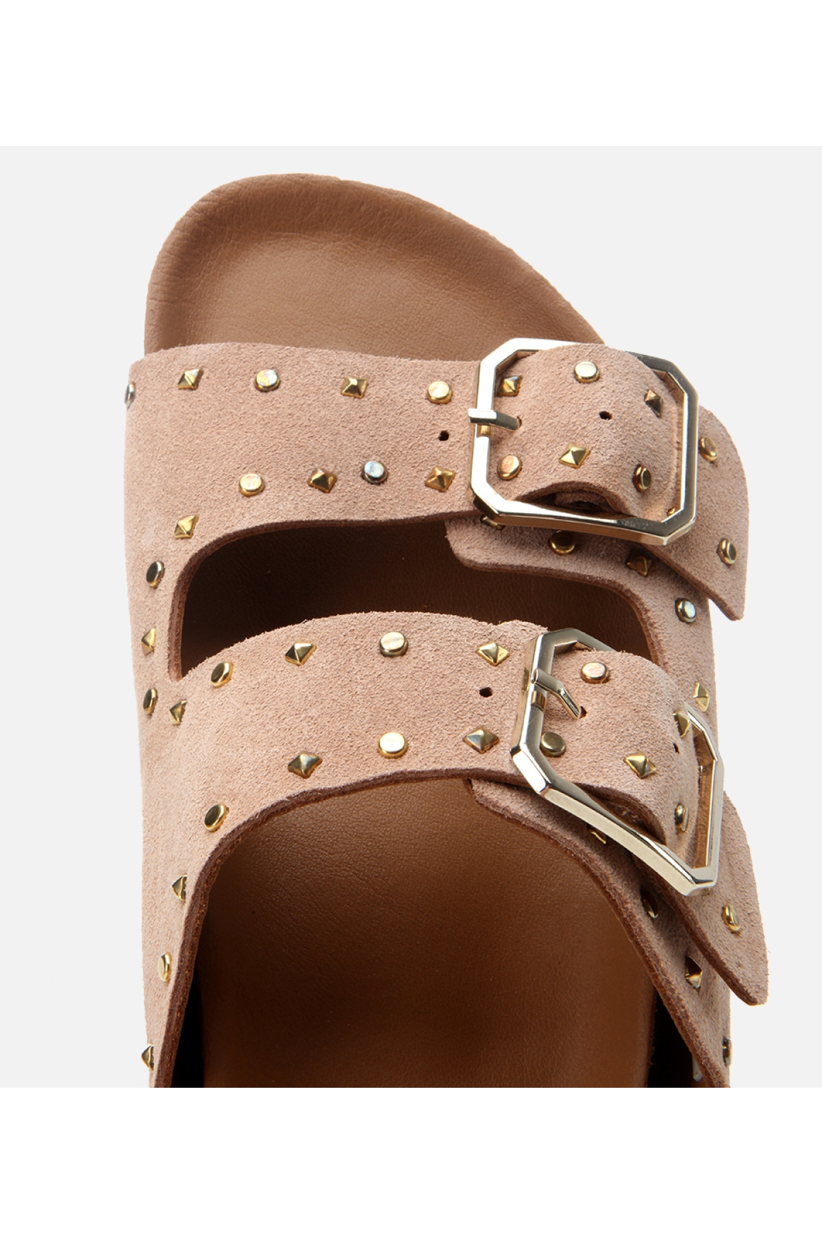 Hotiç Pembe Hotiç Hotiç Süet Kadın Deri Taşlı Terlik