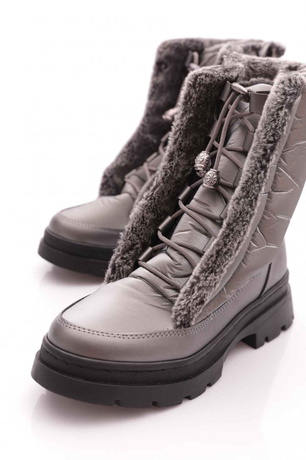 008-22K Kadin Ön Tüylü Bağcikli Yan Femuarli Paraşüt Bot - Görsel 5