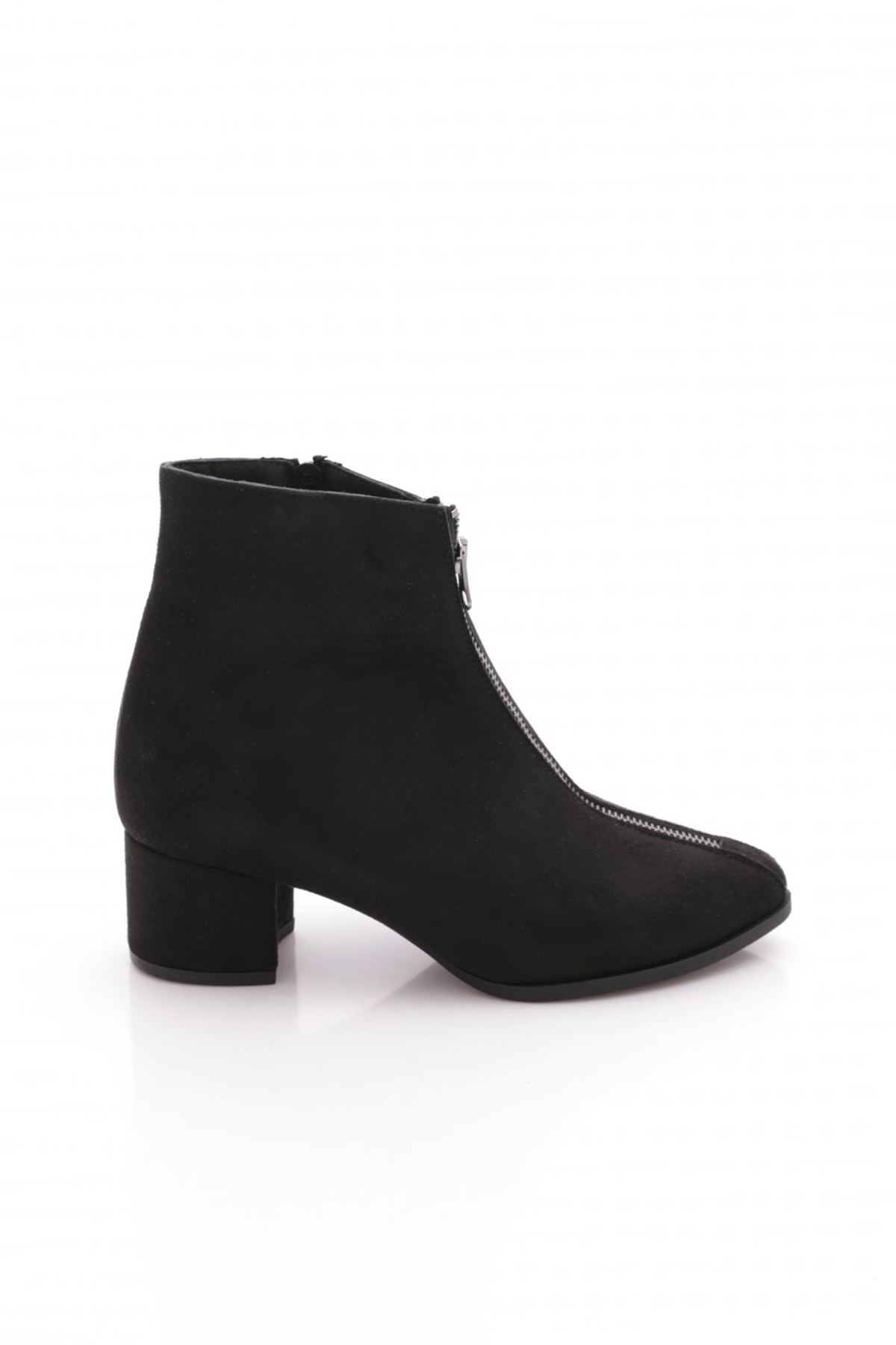 Si-15K Kadin 22K Sivri Burun Ön Fermuar Detayli Topuklu Bilek Bot - Görsel 2