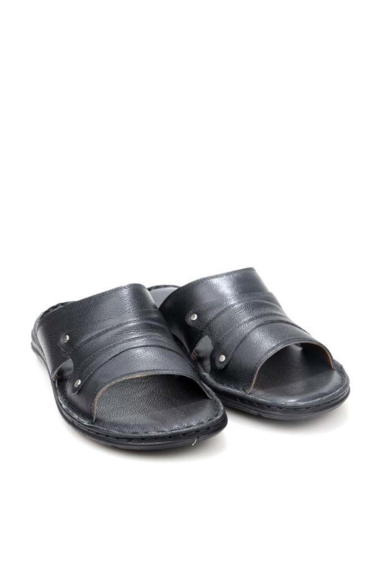 Pisagor PS-33530 Ortopedik Erkek Masaj Tabanlı Hakiki Deri Terlik - Görsel 3