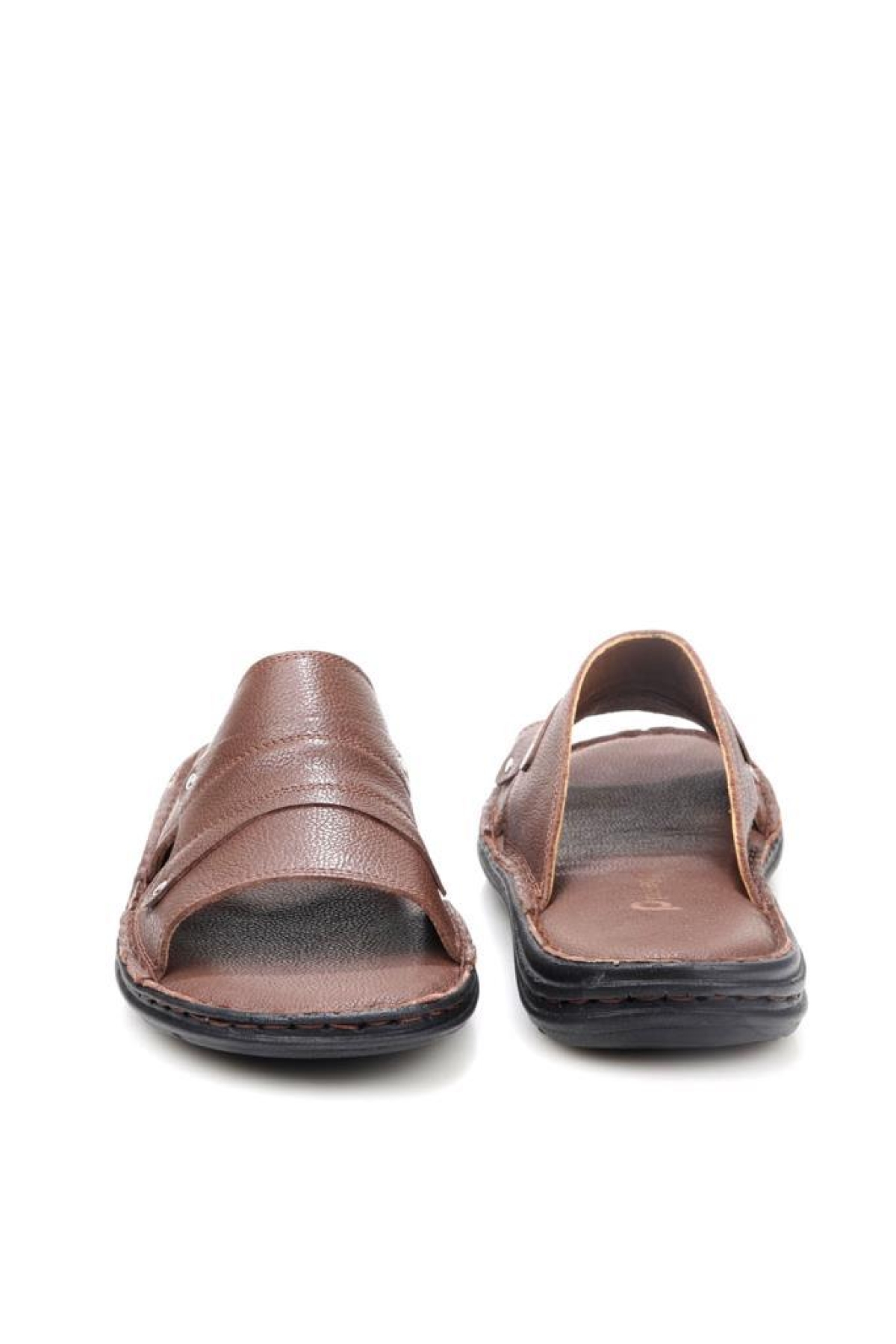 Pisagor PS-33530 Ortopedik Erkek Masaj Tabanlı Hakiki Deri Terlik - Görsel 5