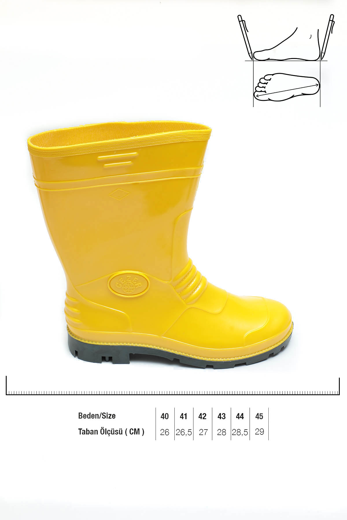 Erkek Kısa PVC Su Geçirmez İçi İnce Astarlı İş Çizme - Görsel 3