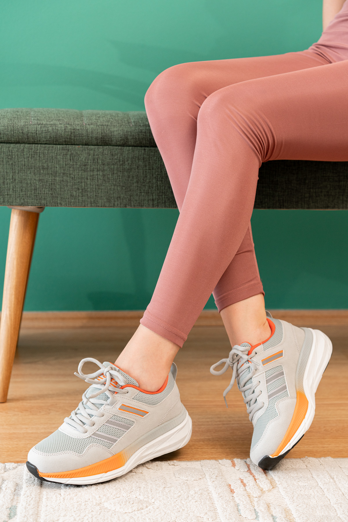 Kadın Sneaker Spor Ayakkabı 2466 Bej - Görsel 6