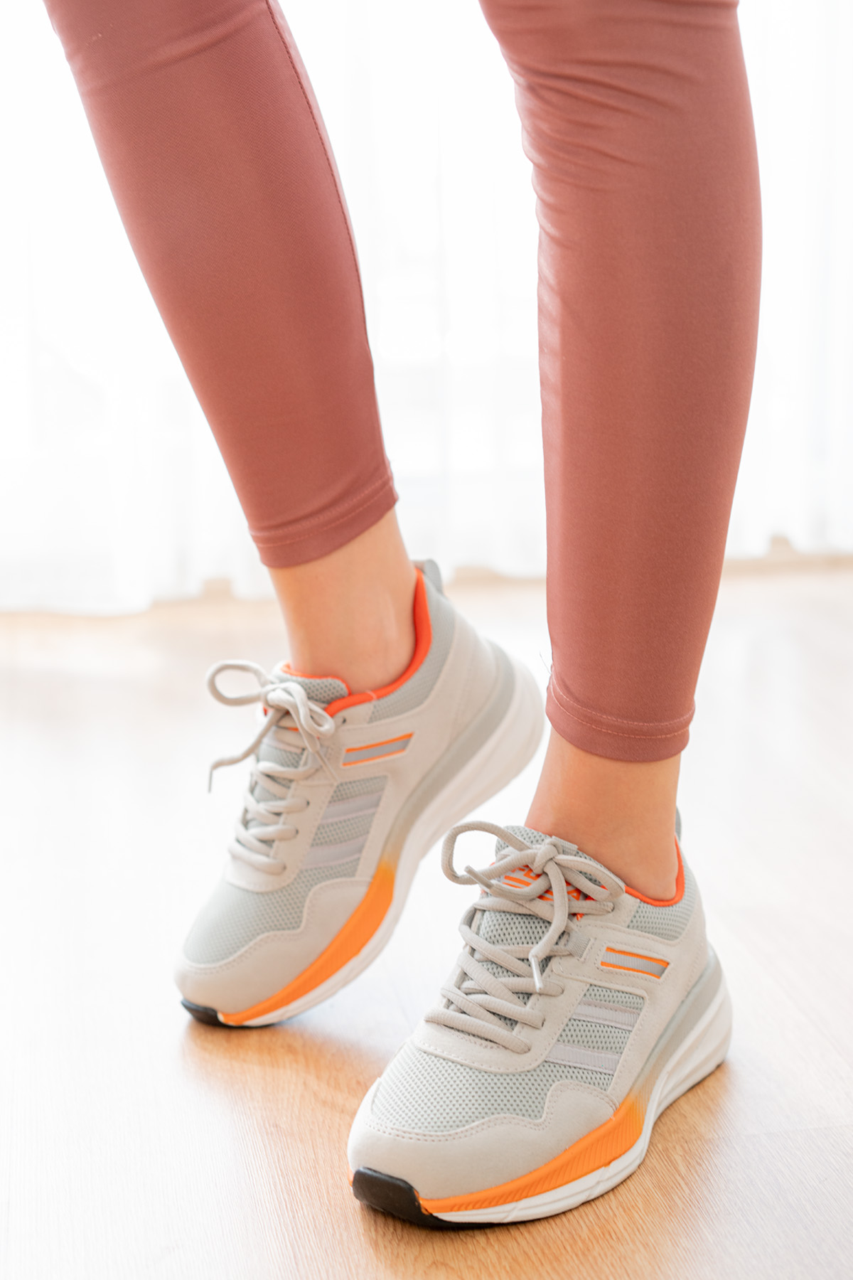 Kadın Sneaker Spor Ayakkabı 2466 Bej - Görsel 8