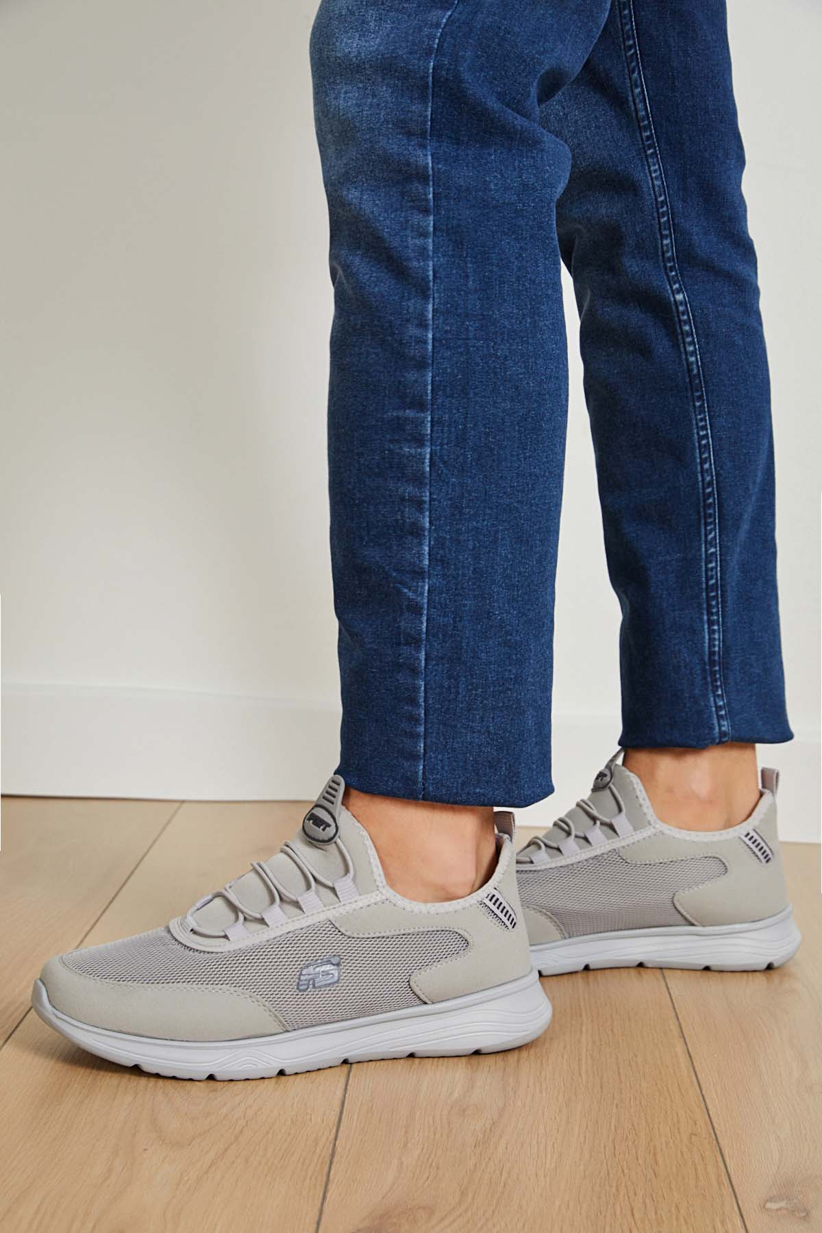 Unisex Konforlu Yürüyüş Spor Sneaker Ayakkabı Buz Buz - Görsel 2