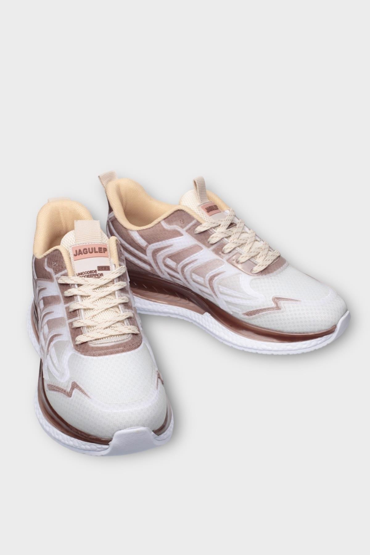 Erkek Günlük Koşu Yürüyüş Spor Ayakkabı KAHVERENGİ - BEJ - Görsel 3