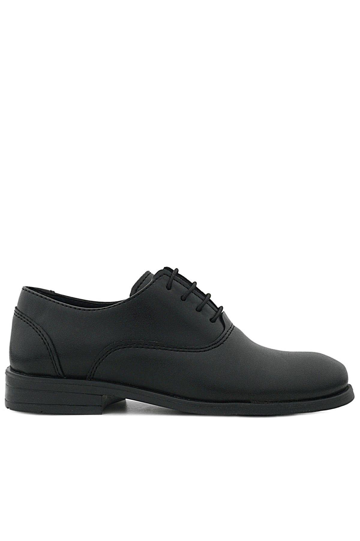 Smokin Siyah Mat Bağcıklı Çocuk Klasik Ayakkabısı - Görsel 4