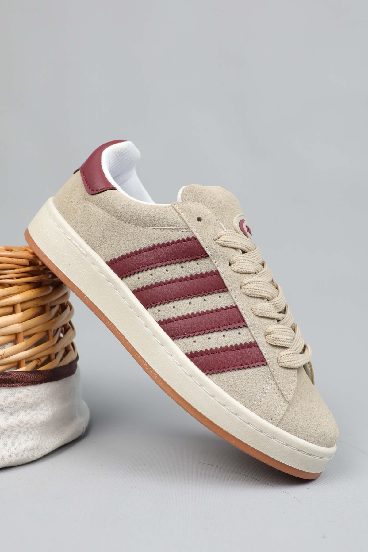 Spor Sneaker Ayakkabı Kum Bordo - Görsel 3