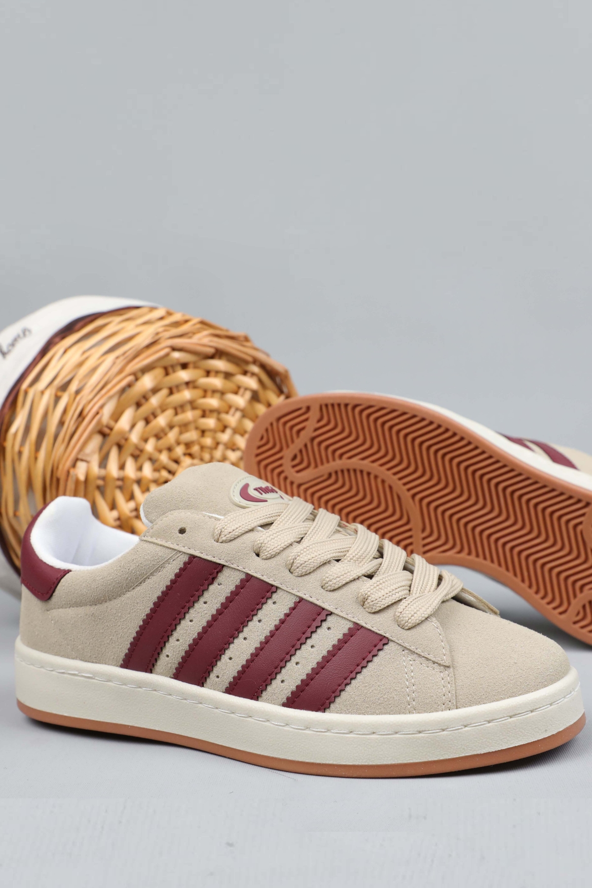 Spor Sneaker Ayakkabı Kum Bordo - Görsel 4