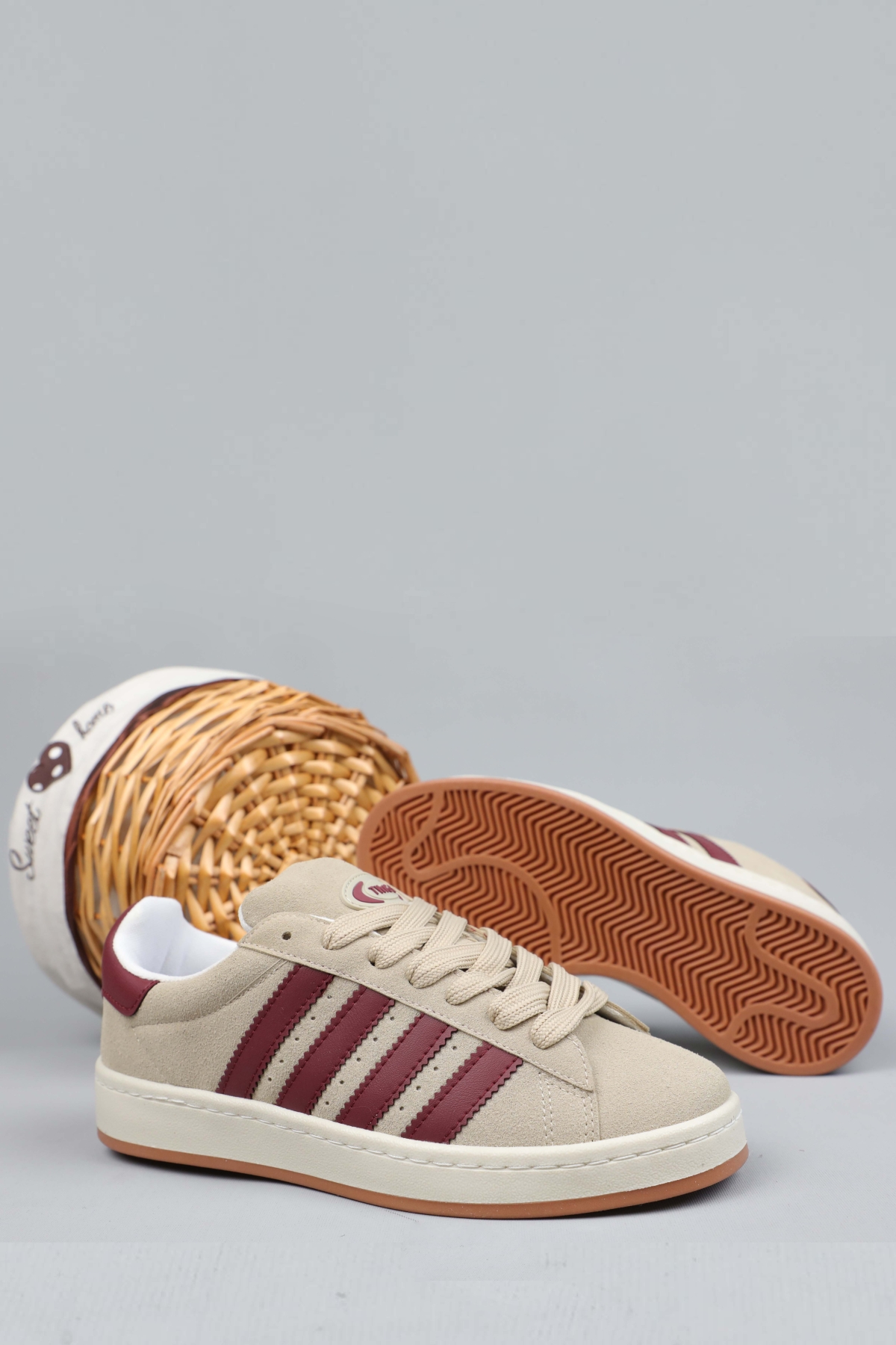 Spor Sneaker Ayakkabı Kum Bordo - Görsel 5