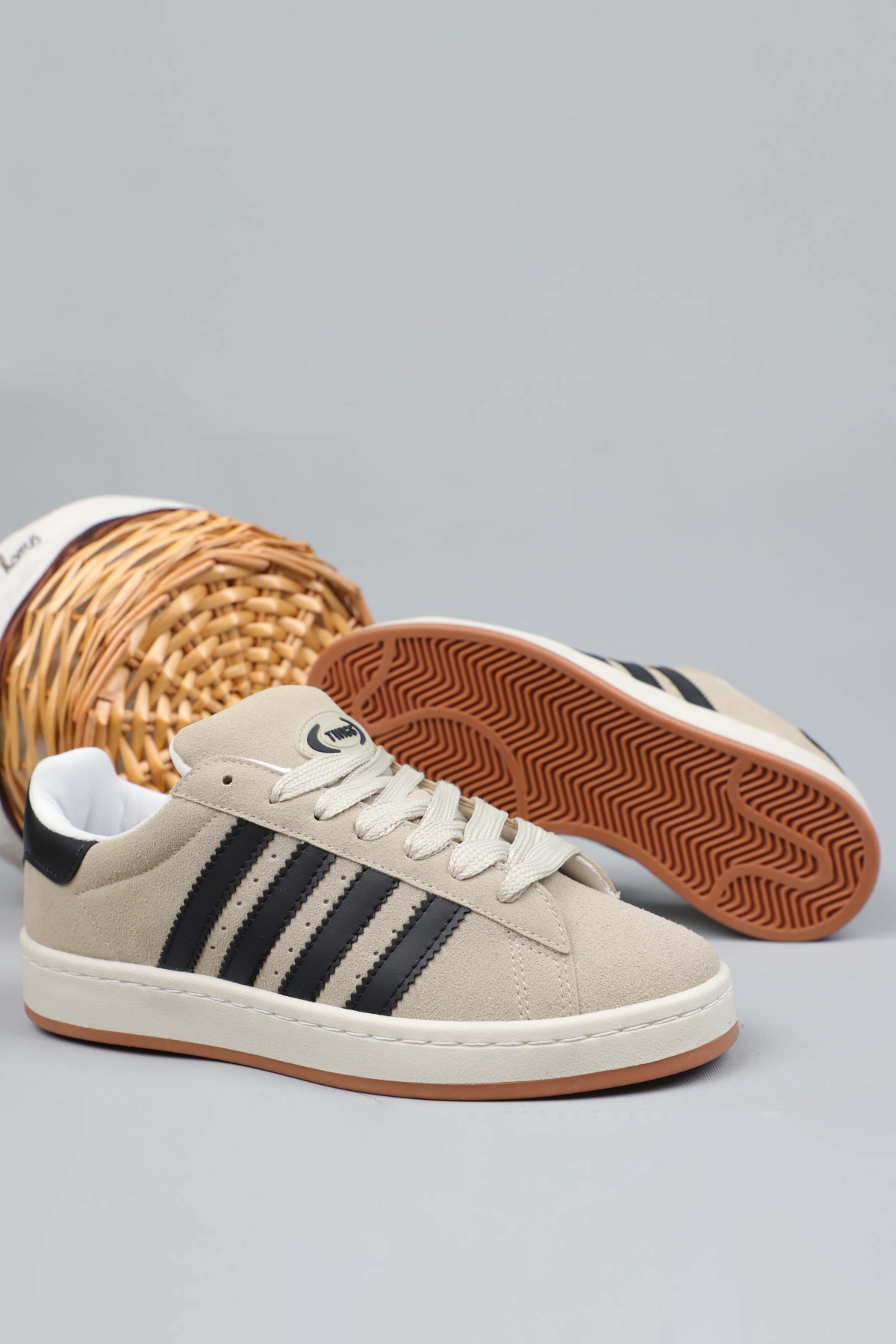 Spor Sneaker Ayakkabı Kum Siyah - Görsel 4