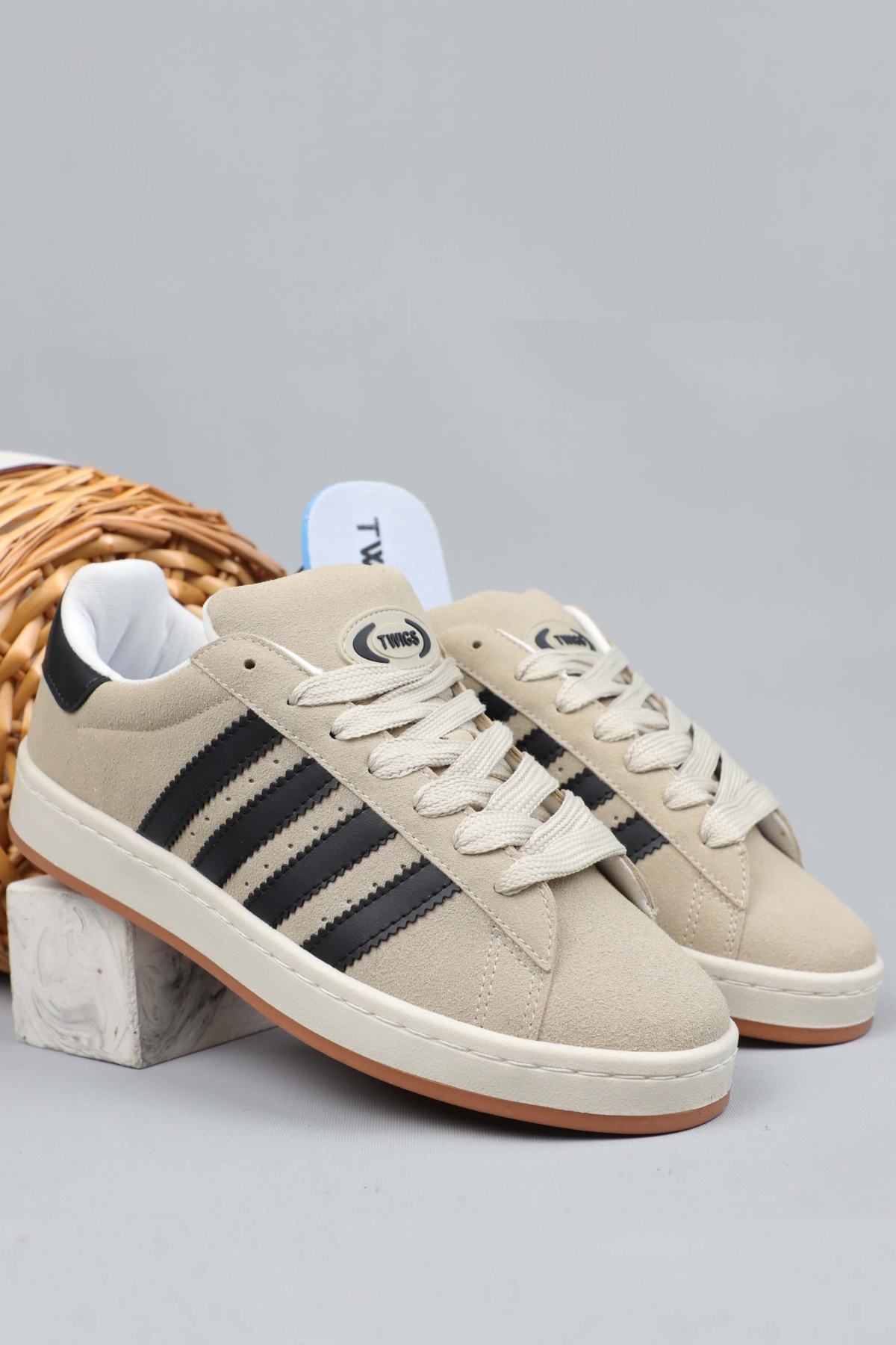 Spor Sneaker Ayakkabı Kum Siyah - Görsel 5