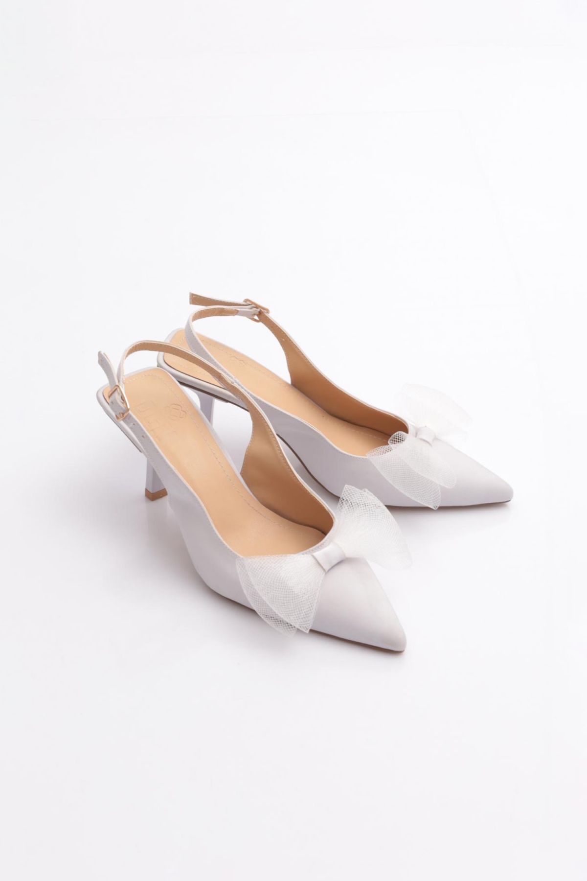 Pm492-K614 Kadin Kurdela Detayli Arkasi Açik Topuklu Ayakkabi - Görsel 3