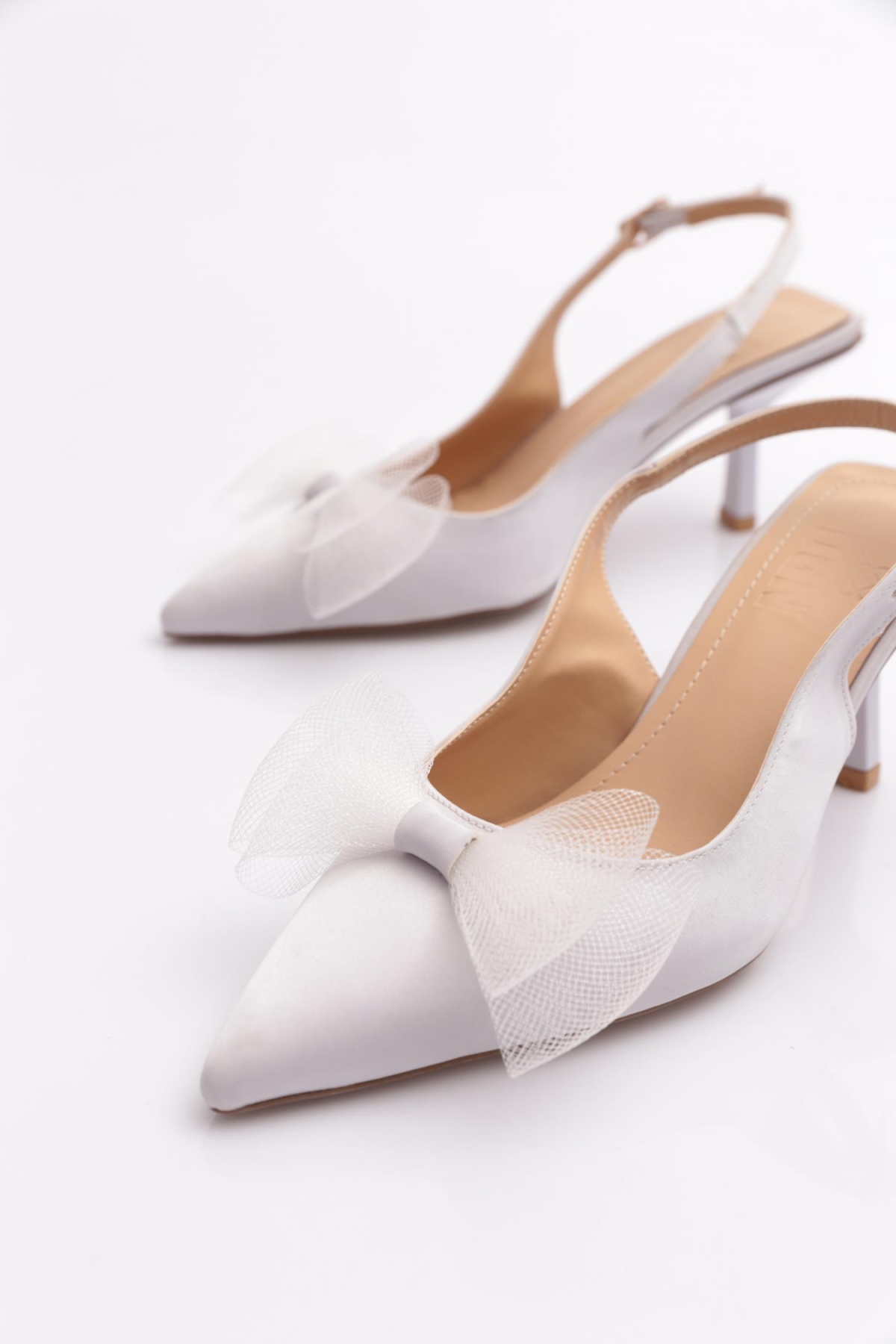 Pm492-K614 Kadin Kurdela Detayli Arkasi Açik Topuklu Ayakkabi - Görsel 5