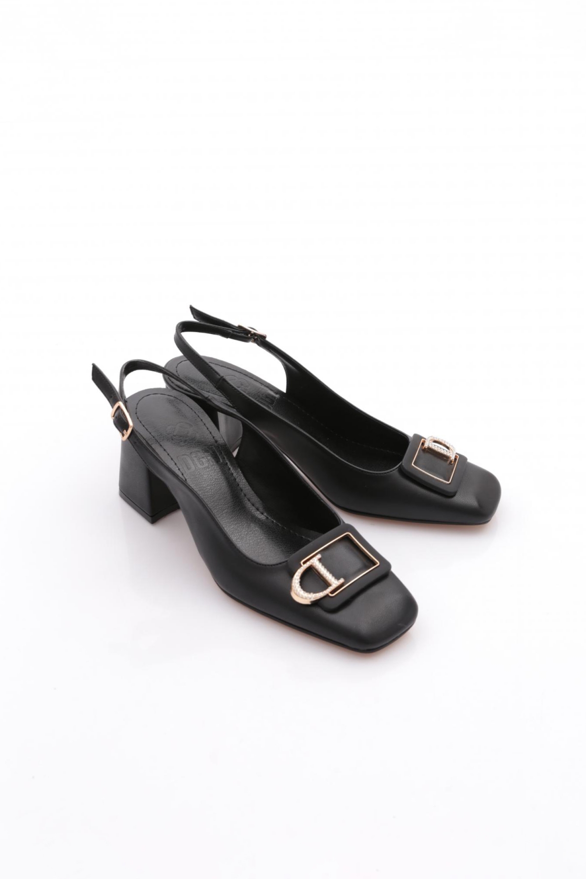 K615 Kadin D Tokali Arkasi Açik Topuklu Ayakkabi - Görsel 3