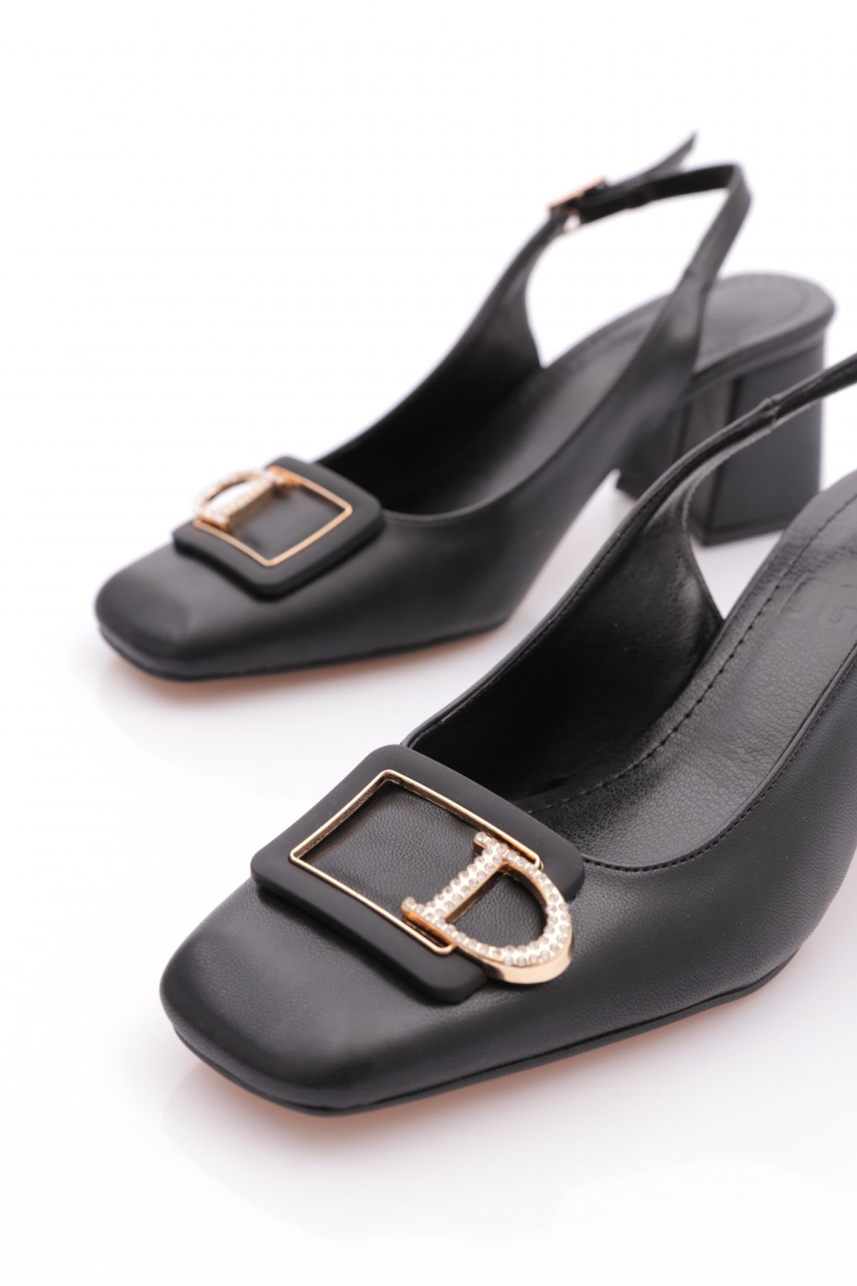 K615 Kadin D Tokali Arkasi Açik Topuklu Ayakkabi - Görsel 5