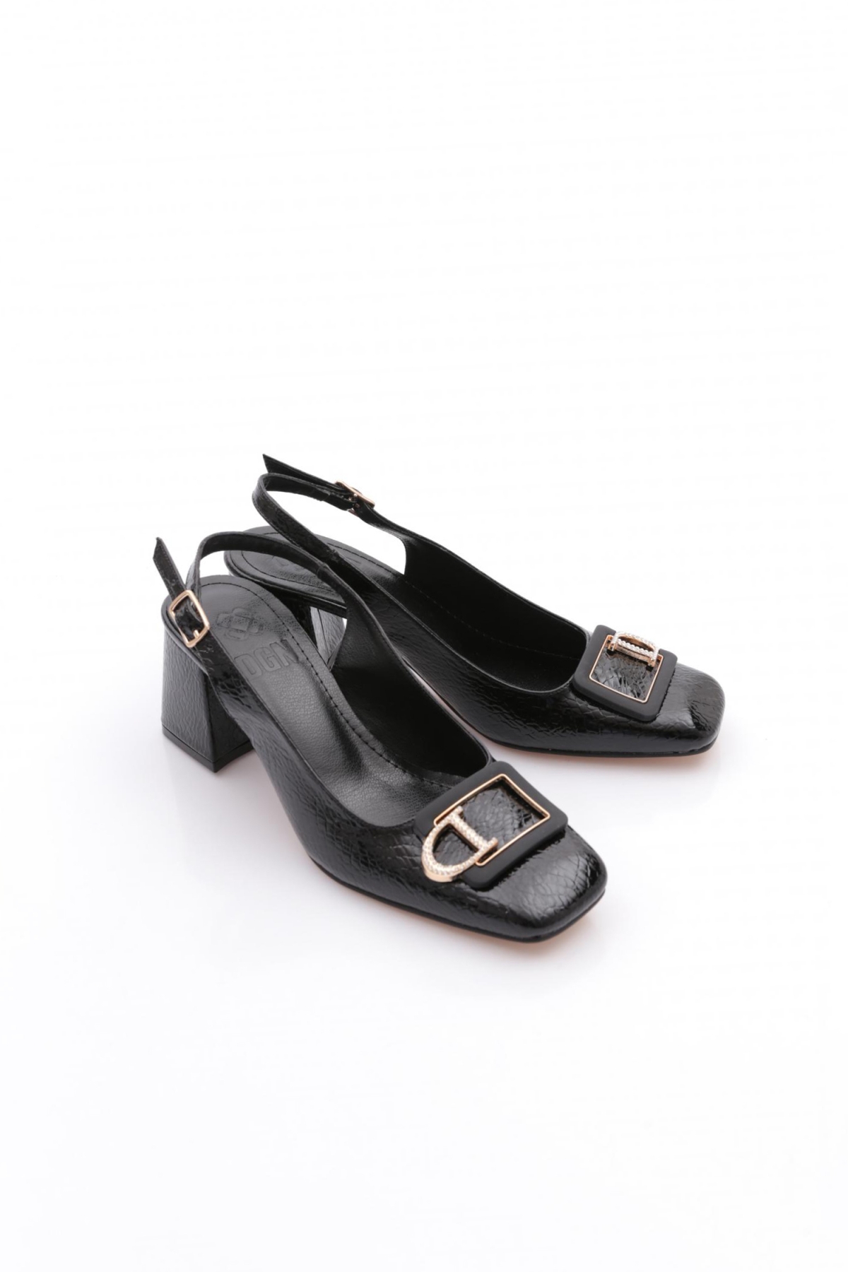 K615 Kadin D Tokali Arkasi Açik Topuklu Ayakkabi - Görsel 3