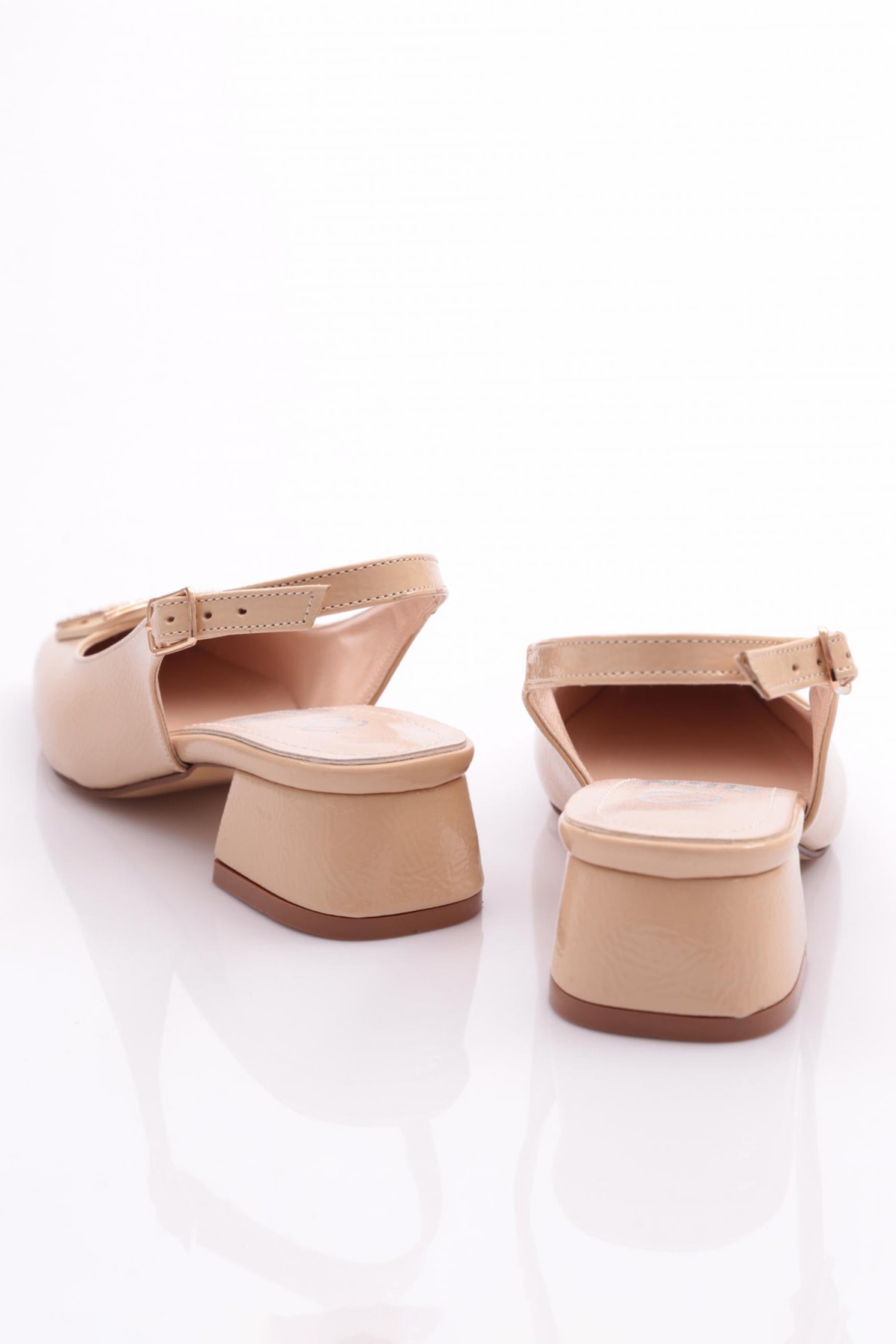 Dgn Dgn Bej K341 Kadin Arkasi Açik Topuklu Ayakkabi Topuklu Ayakkabı | Flo Bej - 4. görsel