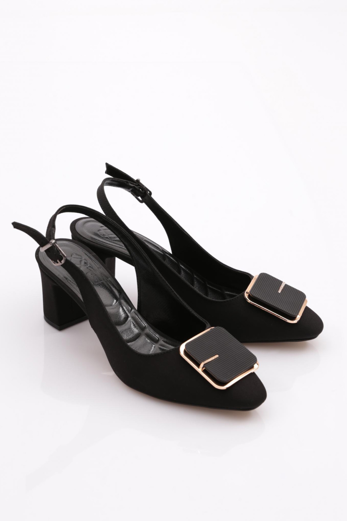 702 Kadin Kare Tokali Topuklu Ayakkabi - Görsel 3